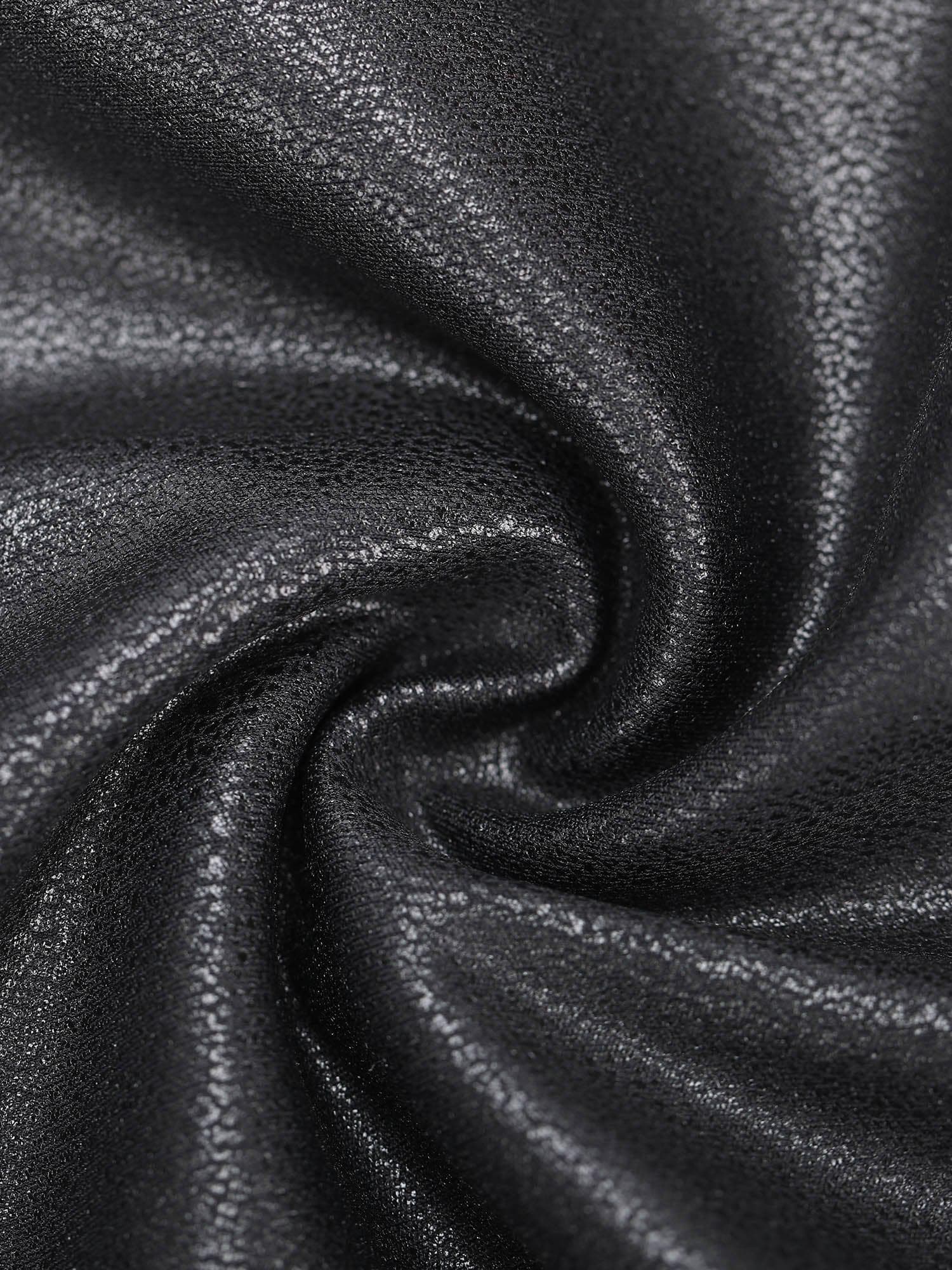 Shapewear Long Sleeve Faux Leather V-Neck Sculpting Bodysuit - Image 5