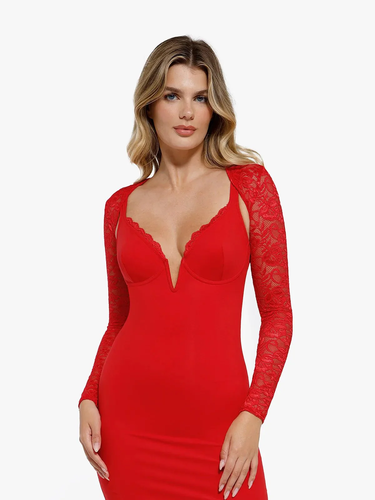 Long Sleeve Lace Shrug - Image 7