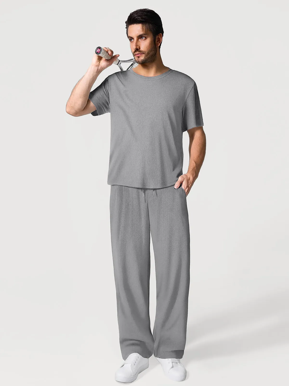 Men's Modal Short Sleeve & Pant PJ Set - Image 12