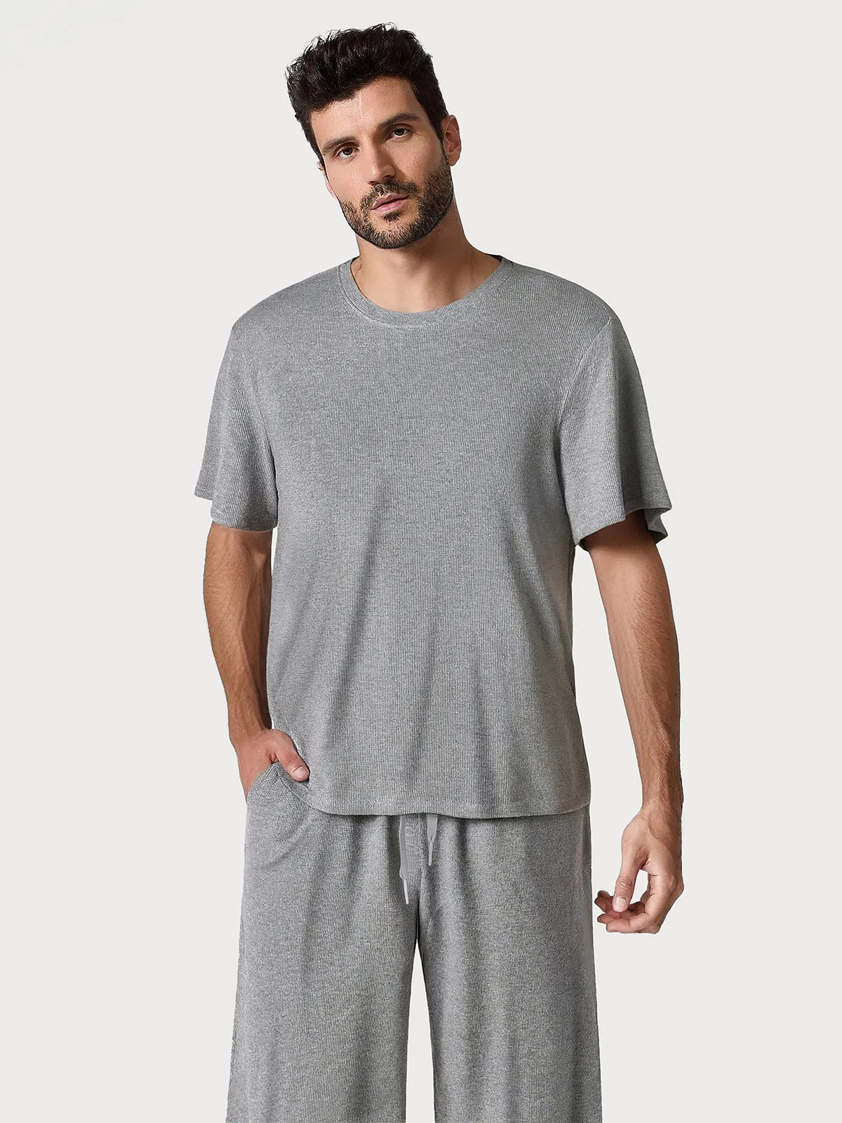 Men's Modal Short Sleeve & Pant PJ Set - Image 14