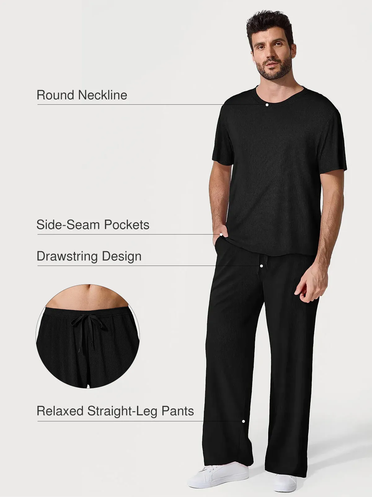 Men's Modal Short Sleeve & Pant PJ Set - Image 2