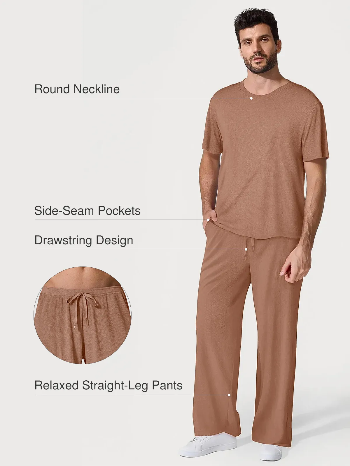 Men's Modal Short Sleeve & Pant PJ Set - Image 20