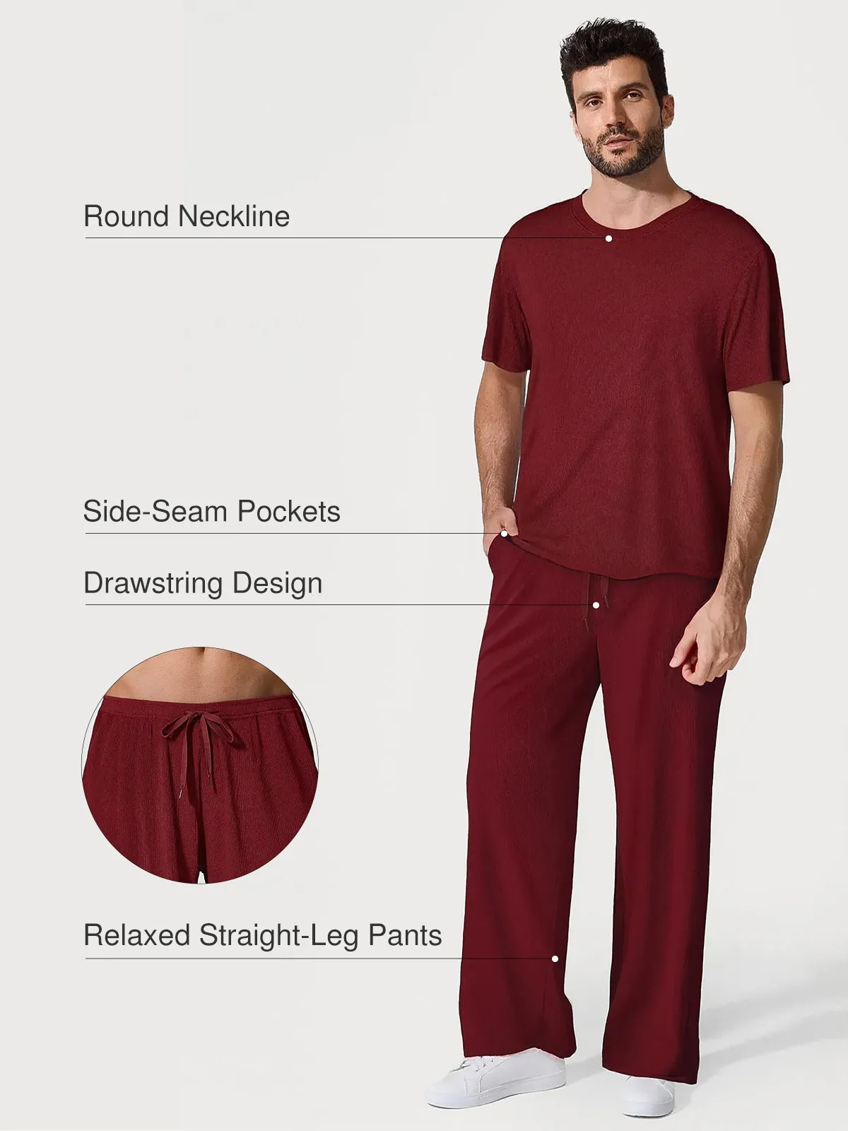 Men's Modal Short Sleeve & Pant PJ Set - Image 29