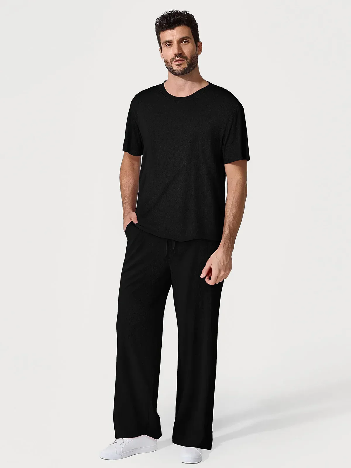 Men's Modal Short Sleeve & Pant PJ Set - Image 4