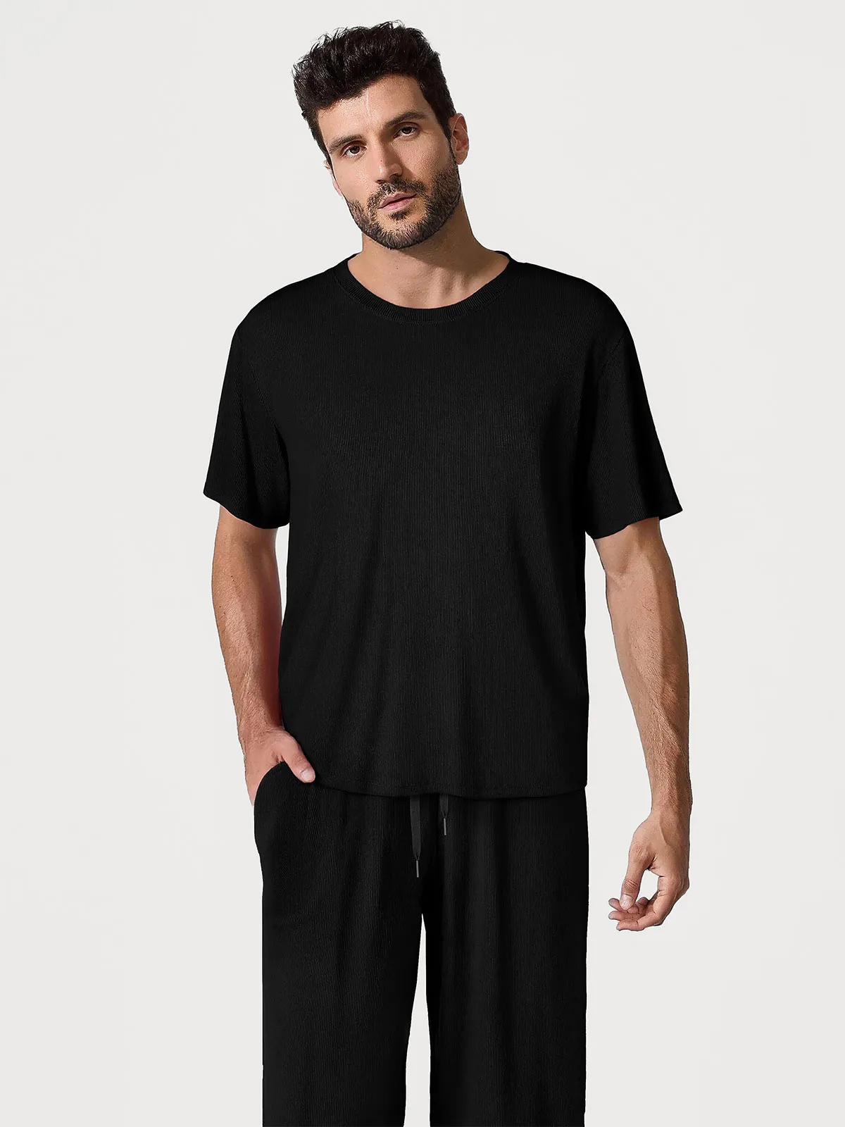 Men's Modal Short Sleeve & Pant PJ Set - Image 5