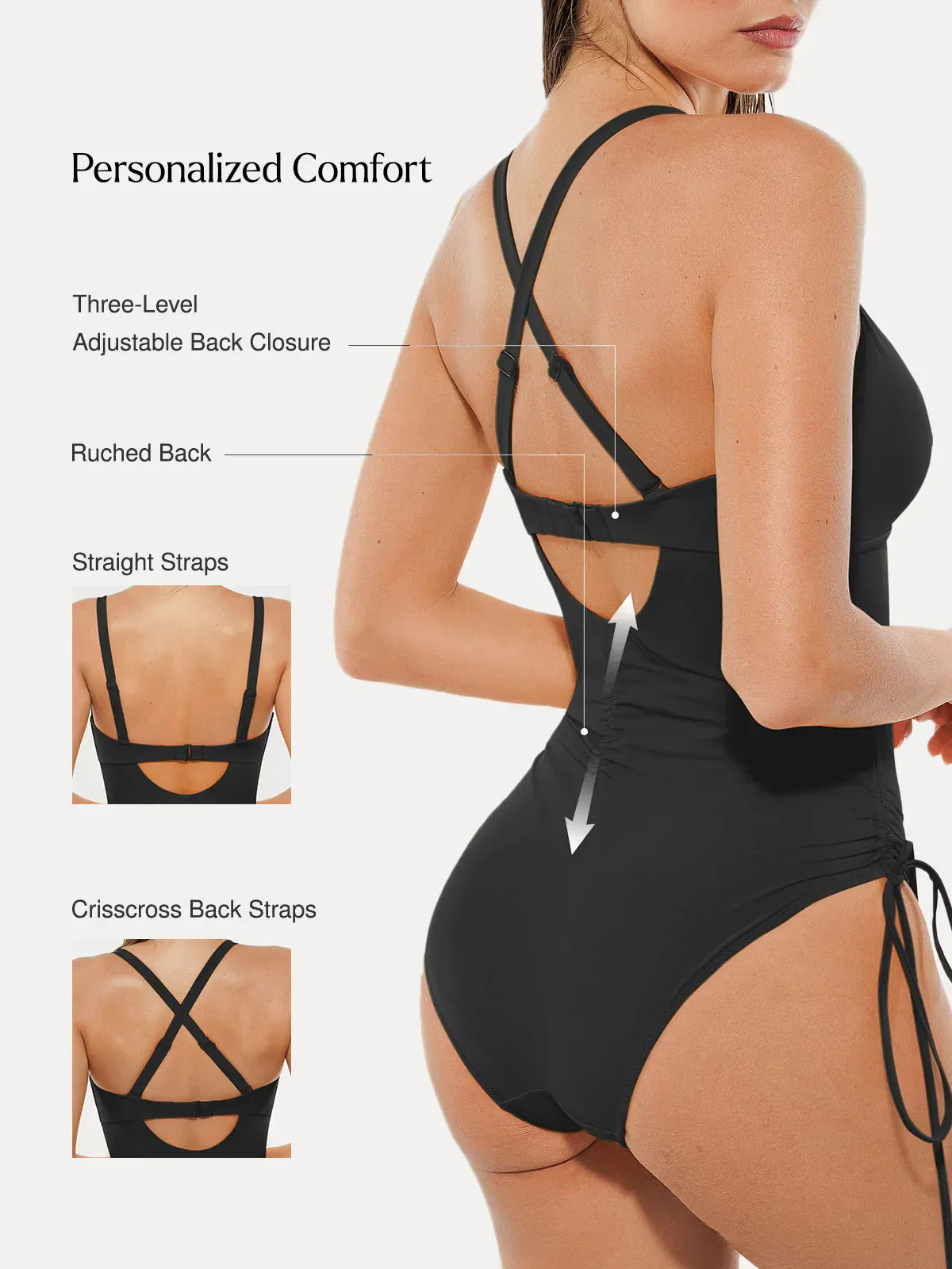 Mesh Inset Tie-Side Sculpting One-Piece Swimsuit - Image 20