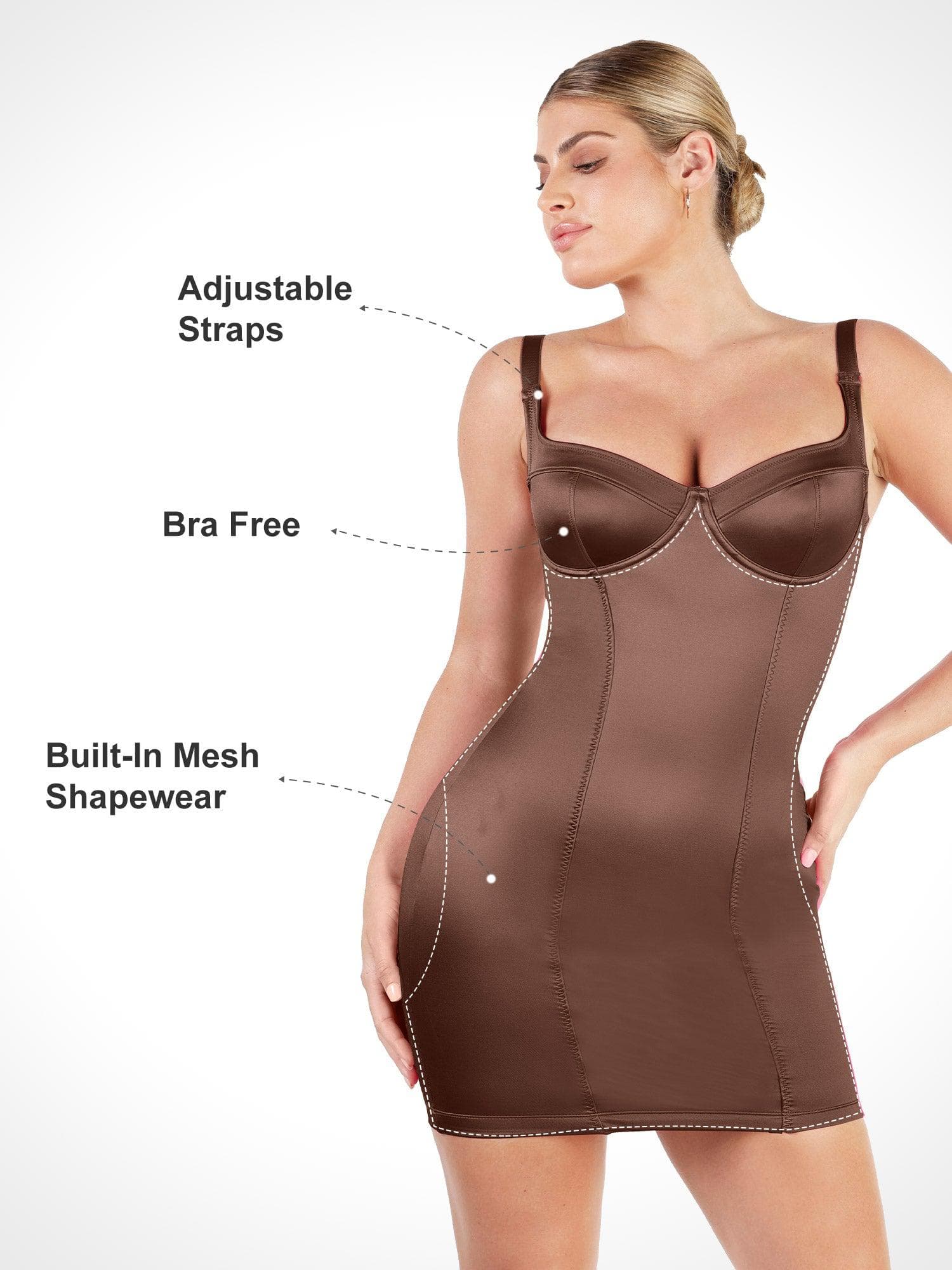 Metallic Shiny Shapewear Romper Or Dress Or Jumpsuit - Image 10