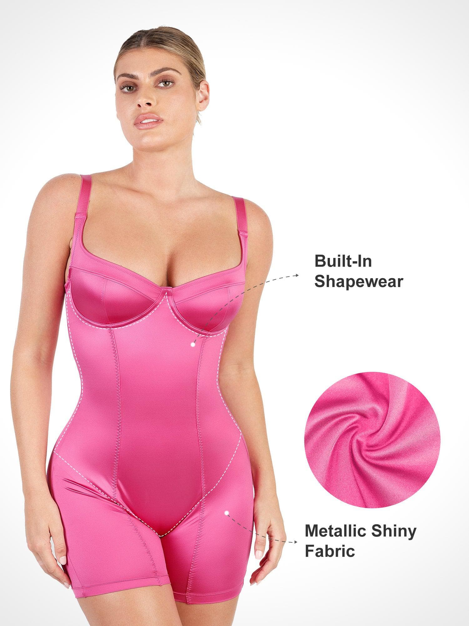 Metallic Shiny Shapewear Romper Or Dress Or Jumpsuit - Image 18