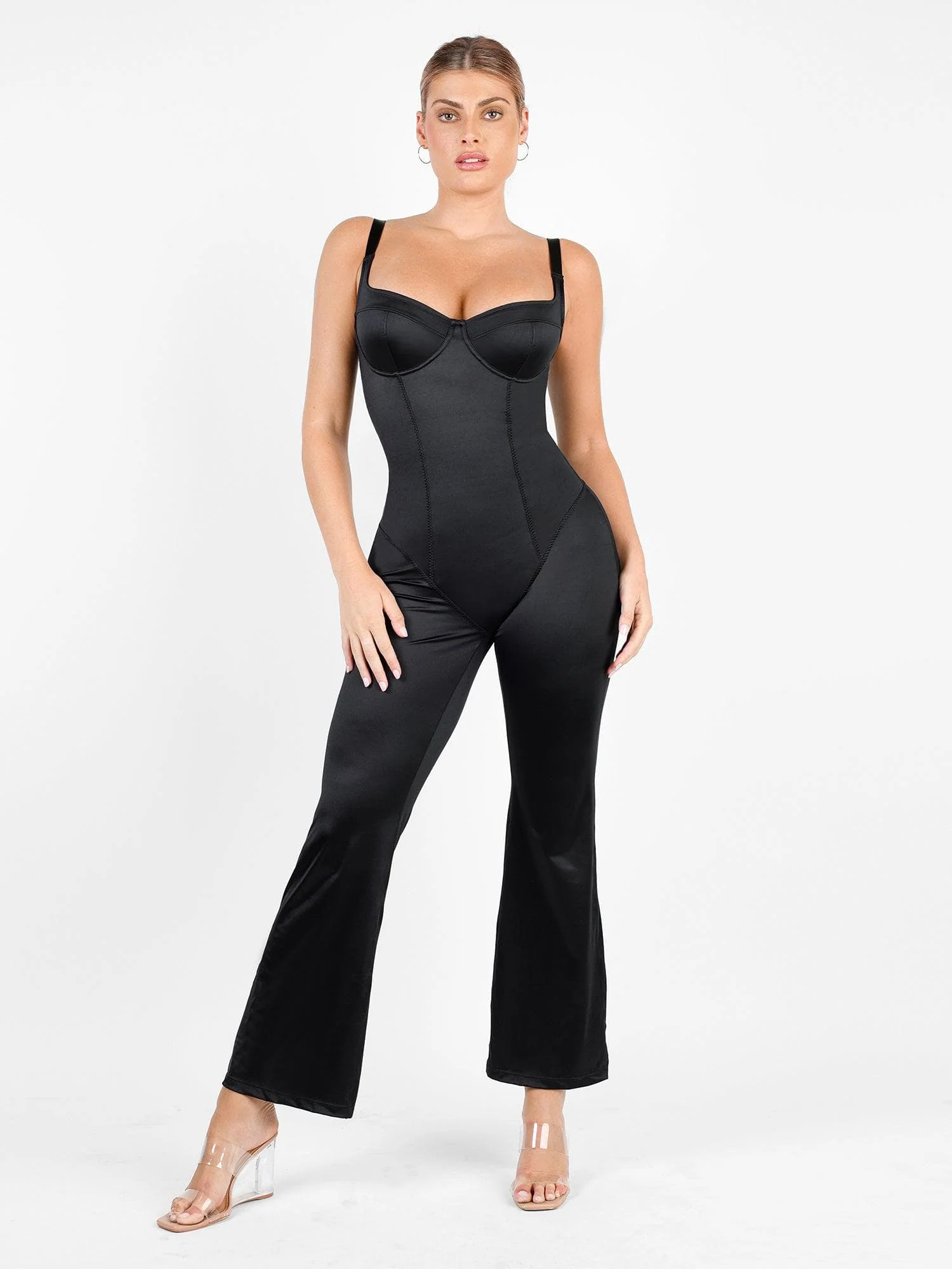 Metallic Shiny Shapewear Romper Or Dress Or Jumpsuit - Image 29