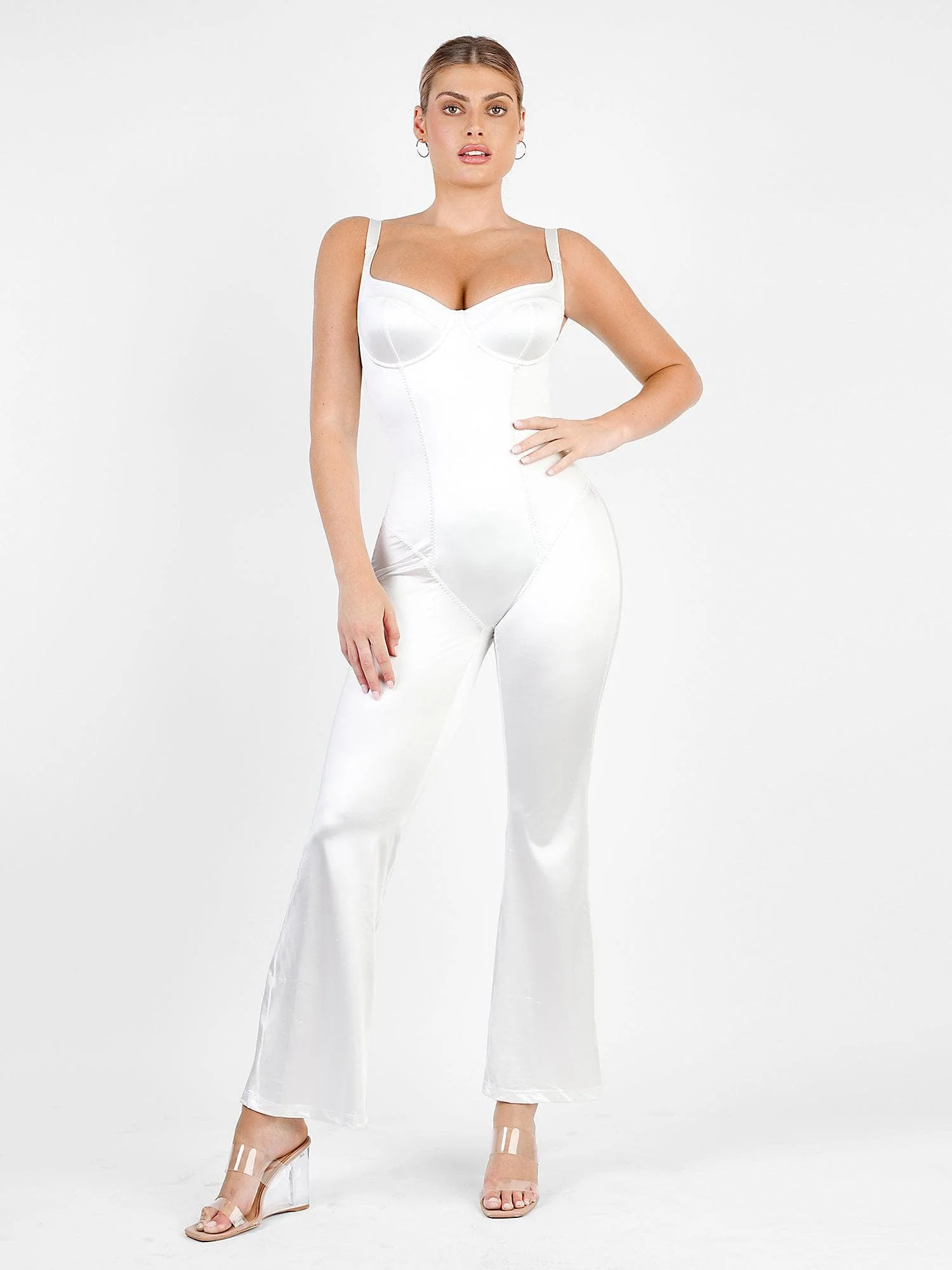 Metallic Shiny Shapewear Romper Or Dress Or Jumpsuit - Image 33
