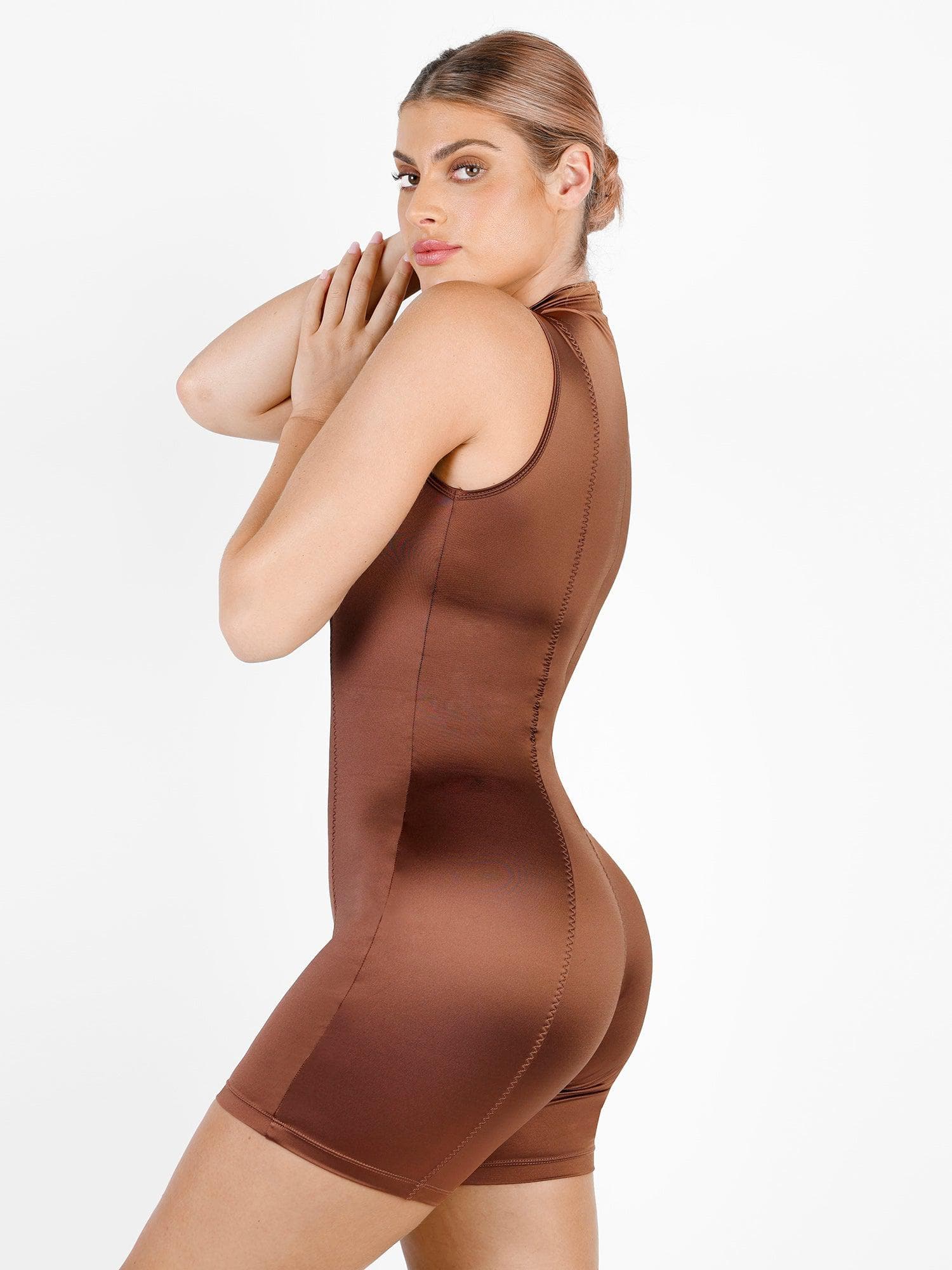 Metallic Shiny Shapewear Romper Or Jumpsuit - Image 15