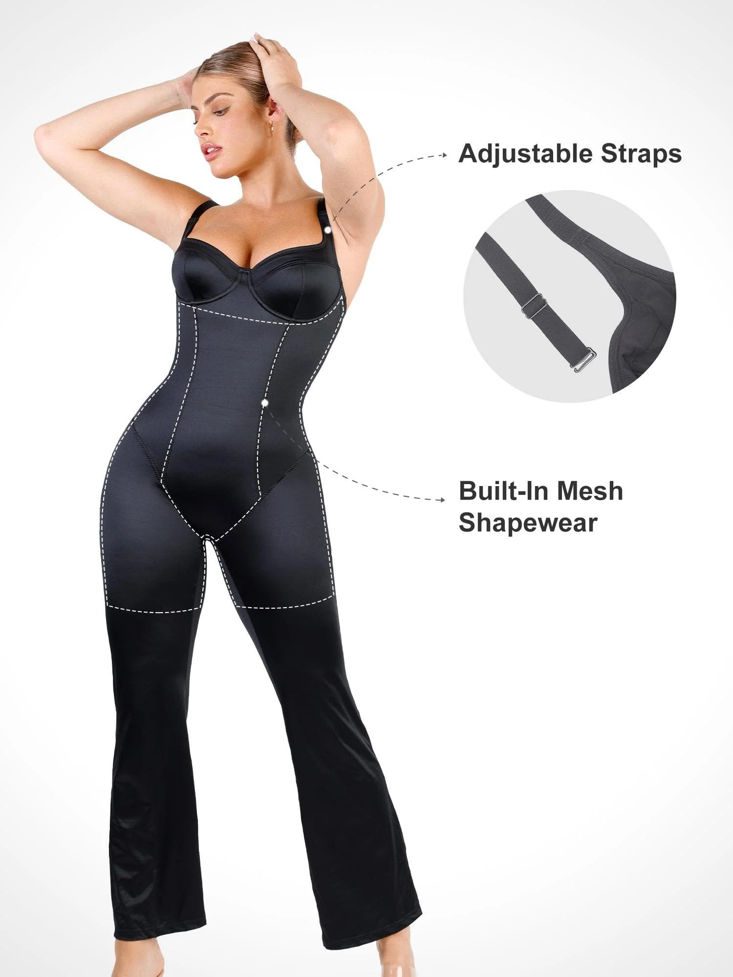 Metallic Shiny Shapewear Romper Or Jumpsuit - Image 2