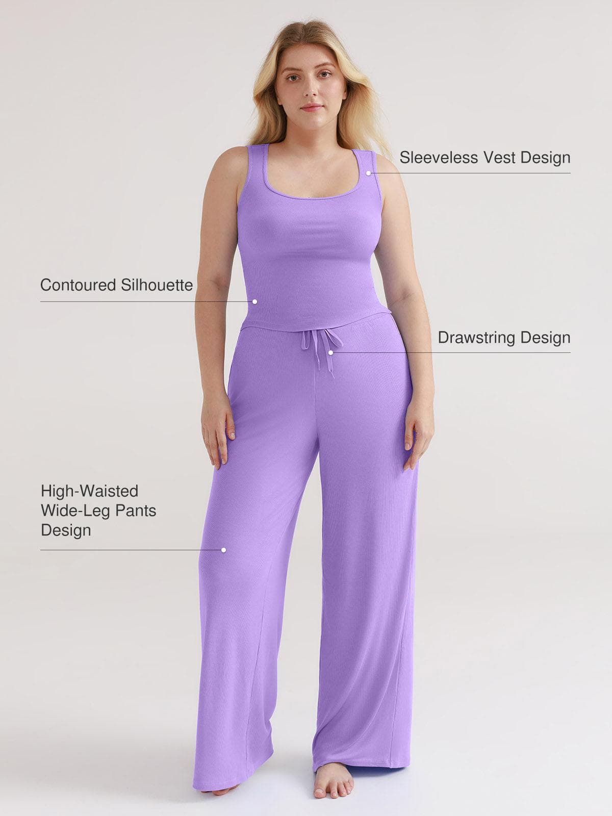 Modal Tank Top & Drawstring Pant Pajama Set - Image 14
