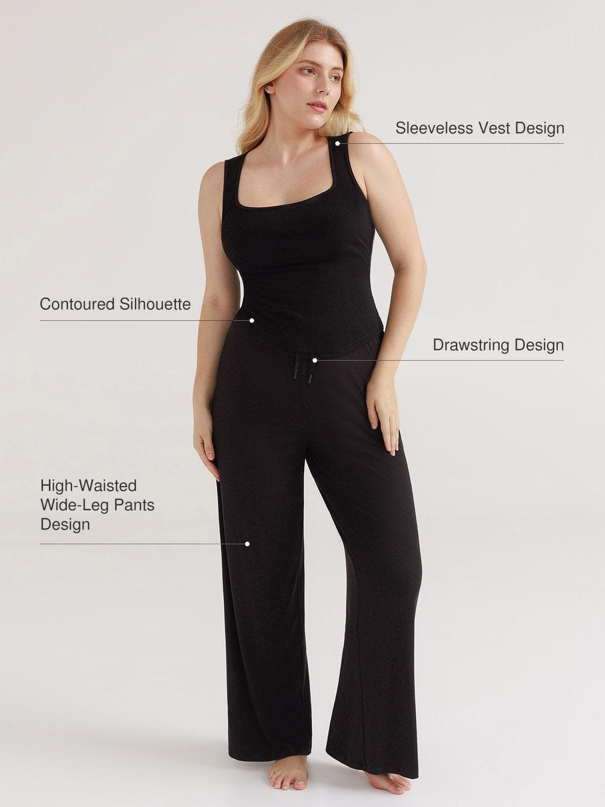 Modal Tank Top & Drawstring Pant Pajama Set - Image 19
