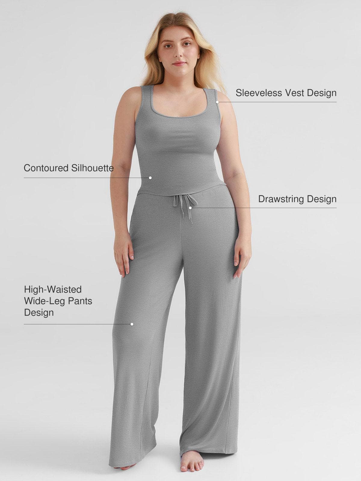 Modal Tank Top & Drawstring Pant Pajama Set - Image 23