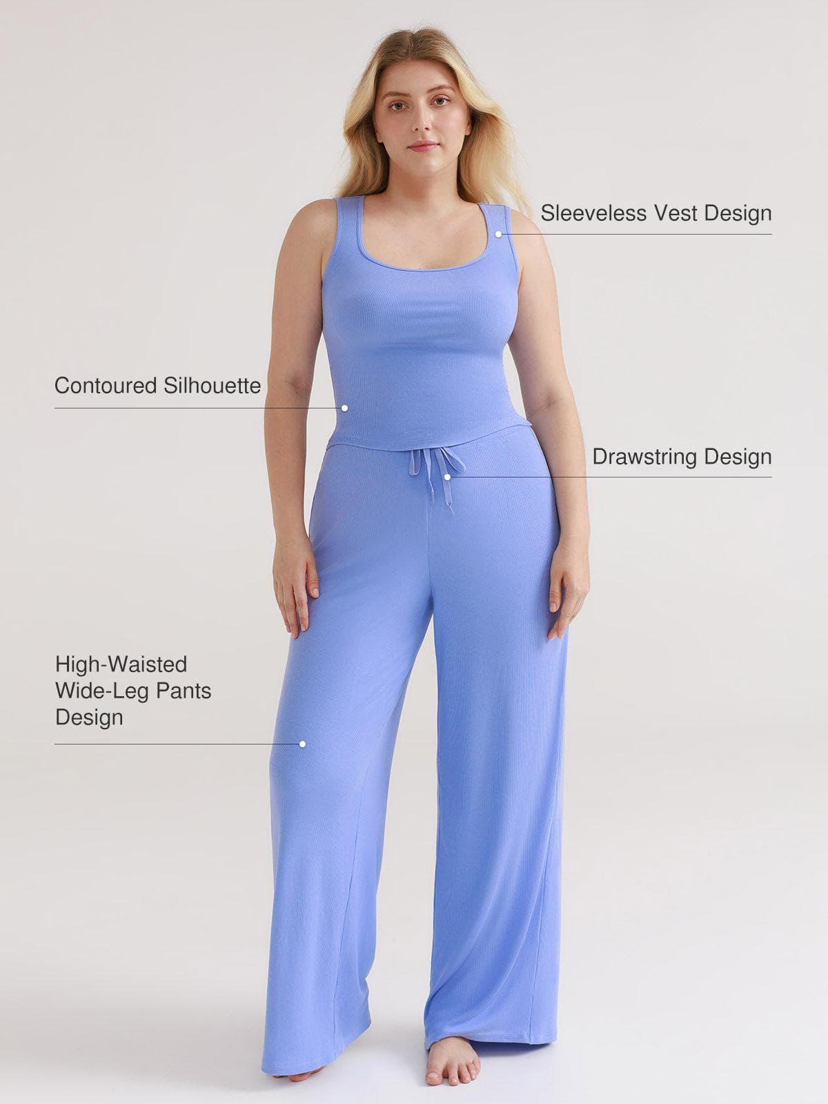 Modal Tank Top & Drawstring Pant Pajama Set - Image 8