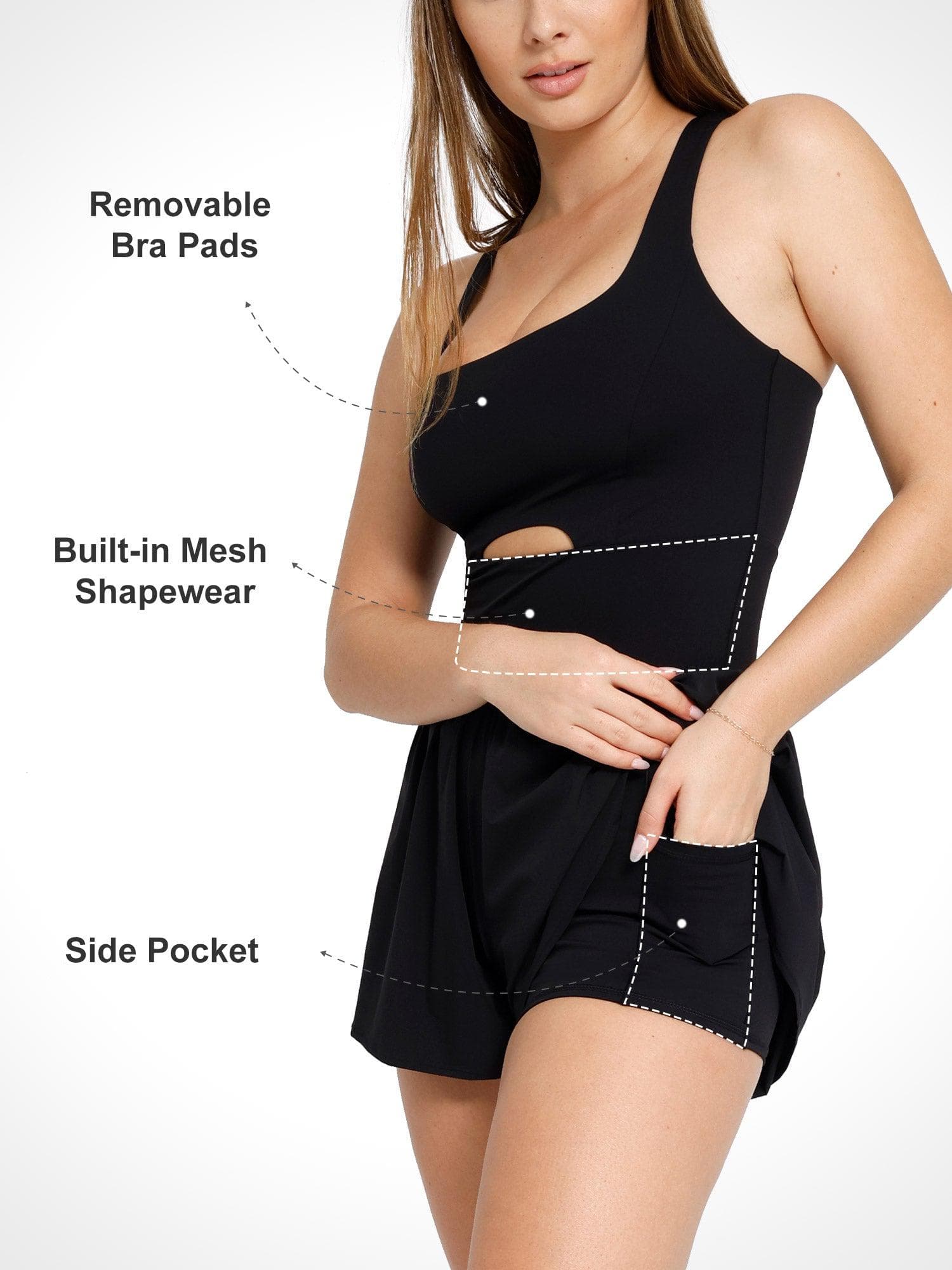 Shapewear Pet Hair Resistant Sculpting Workout Romper - Image 3