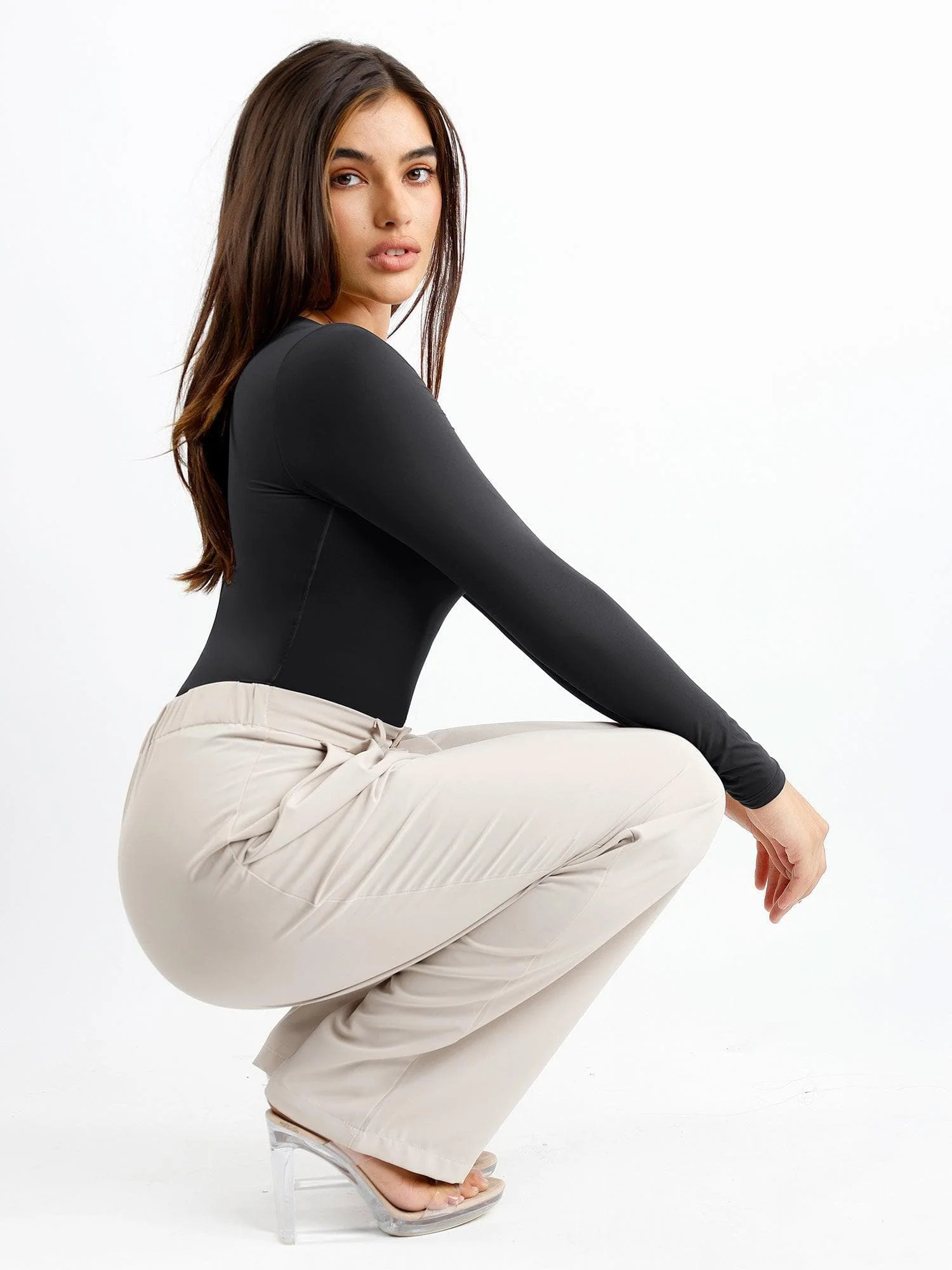 Shapewear CloudSense Long Sleeve V-Neck Sculpting Bodysuit - Image 6