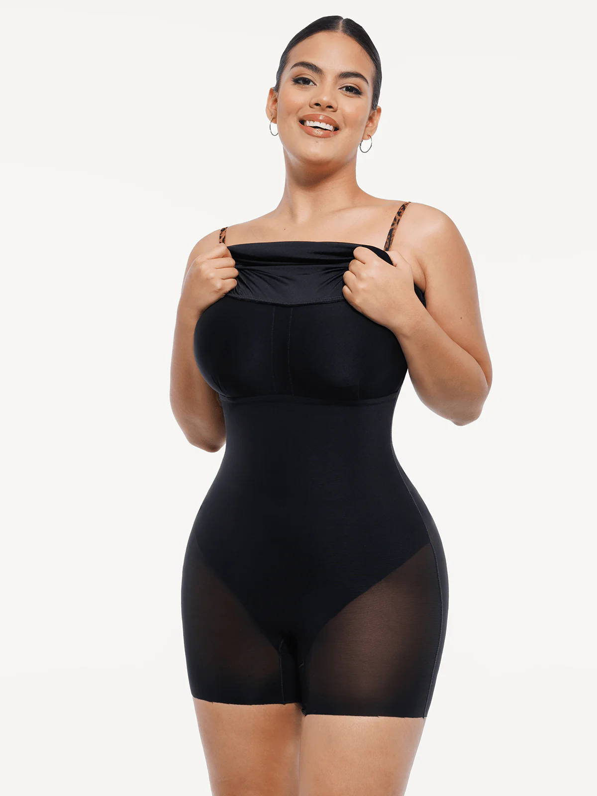 Shapewear Mesh Tummy Control Adjustable Strap Slip Dress - Image 13