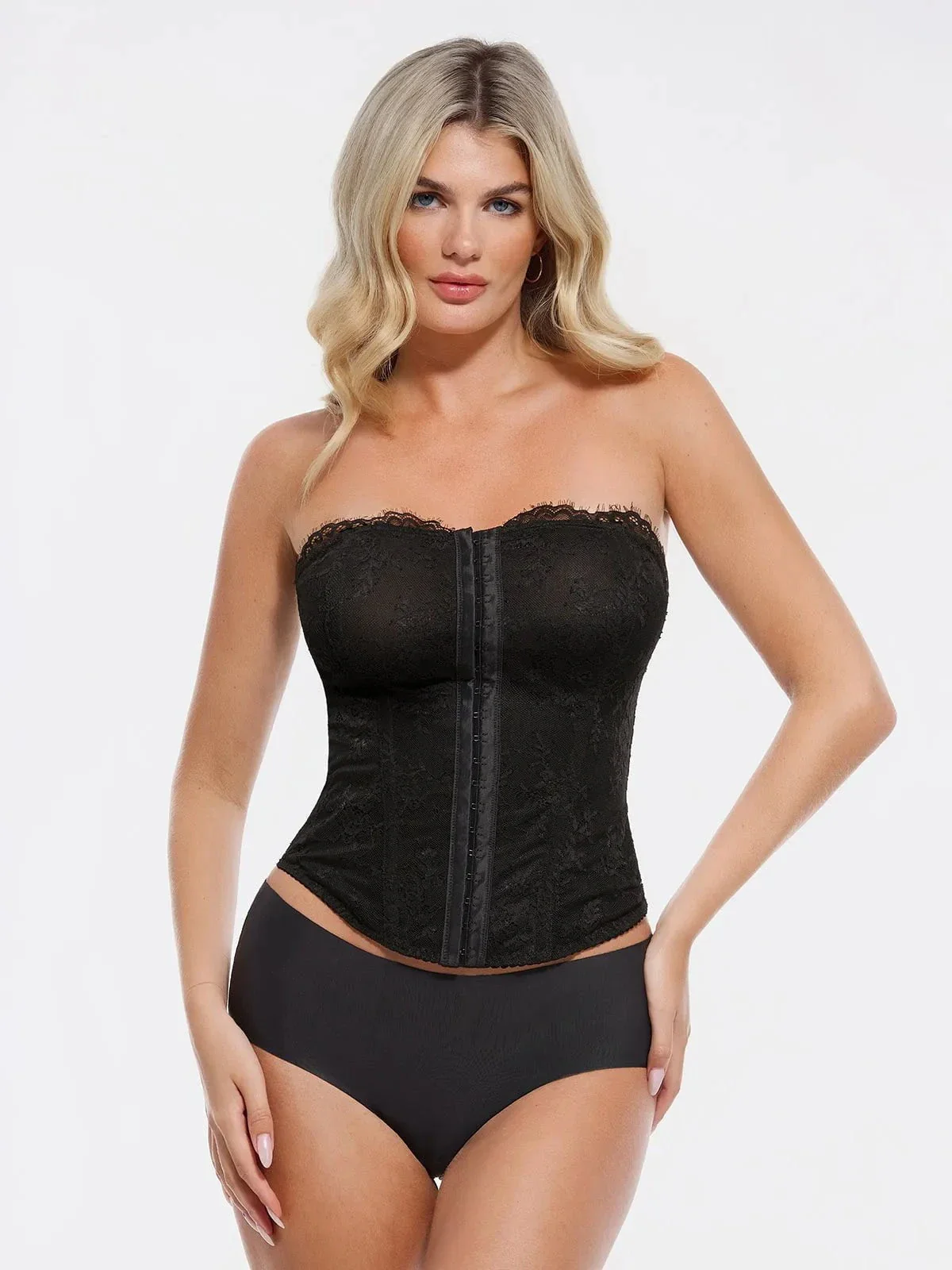 Shapewear Sculpting Leopard Mesh Detachable Strap Corset Top - Image 10