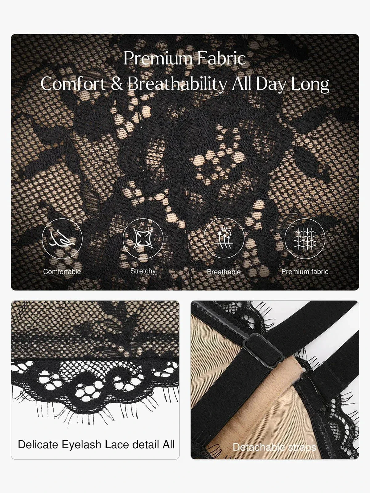 Shapewear Sculpting Leopard Mesh Detachable Strap Corset Top - Image 15