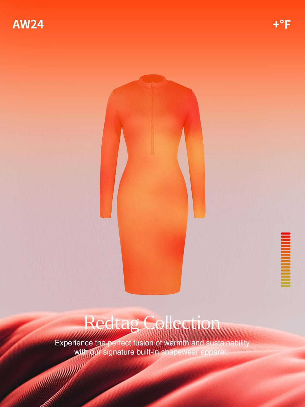 Redtag Thermal Shapewear Long Sleeve Mock Neck Midi Dress For Insiders - Image 2