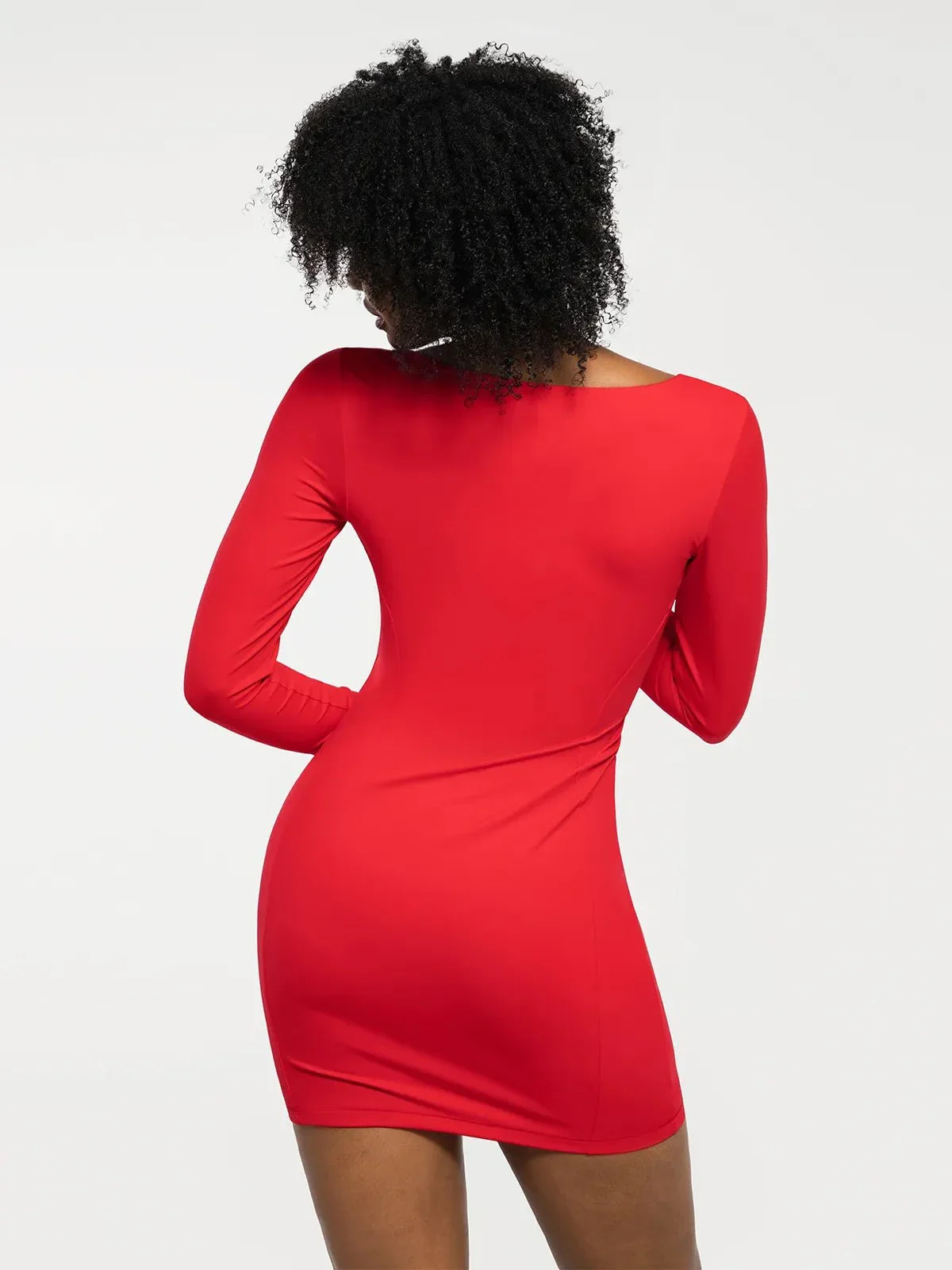 Redtag Thermal Shapewear Long Sleeve Sweetheart Mini Dress - Image 8