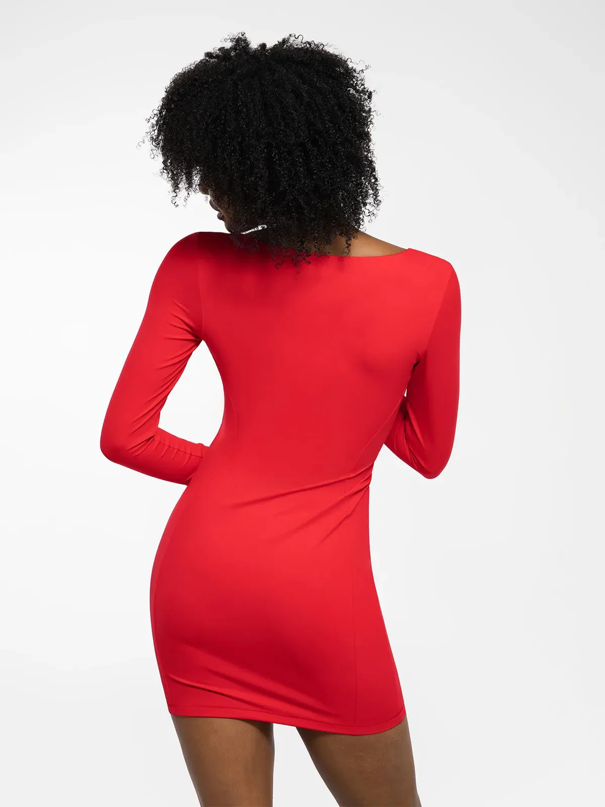 Redtag Thermal Shapewear Long Sleeve Sweetheart Mini Dress For Insiders - Image 9