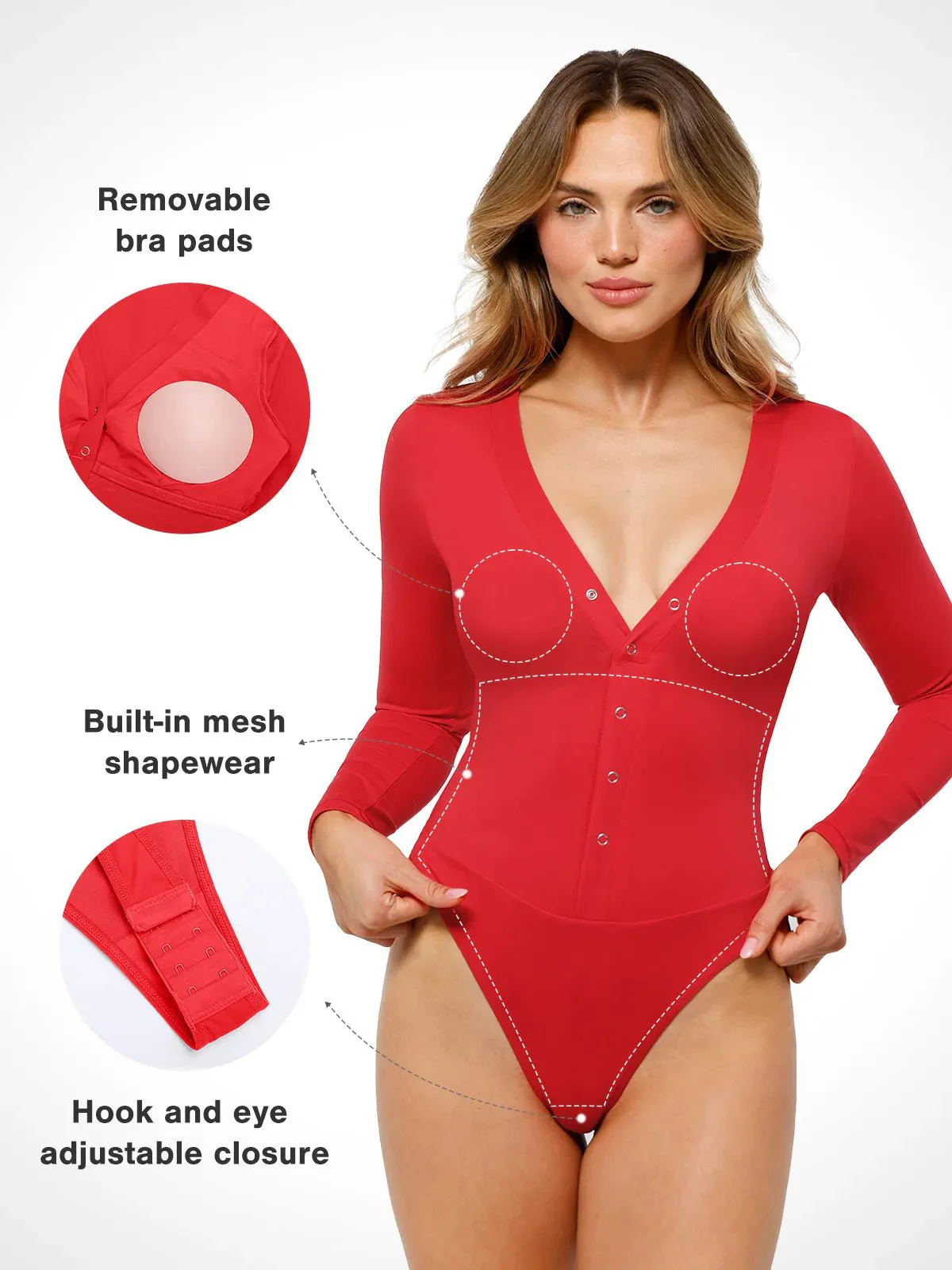 Redtag Thermal Shapewear Long Sleeve Tummy Control Bodysuit For Insiders - Image 18