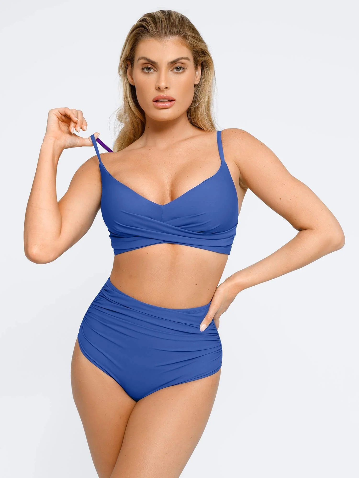 Shapewear Ruched Sculpting Bikini Top and Bottom Set - Image 10