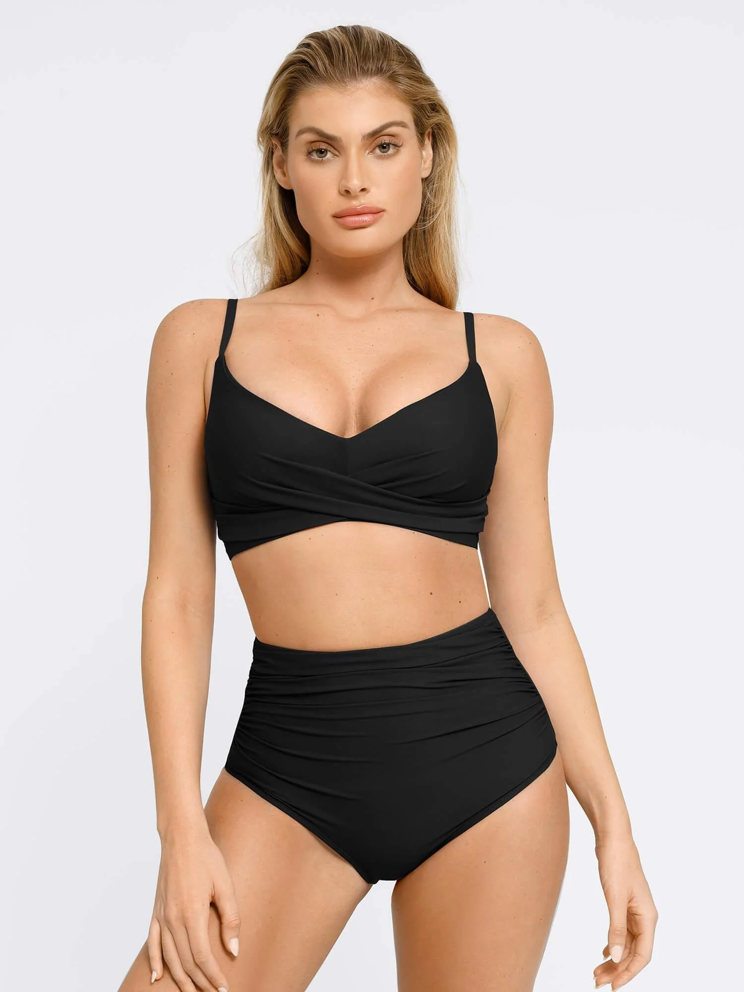 Shapewear Ruched Sculpting Bikini Top and Bottom Set - Image 12