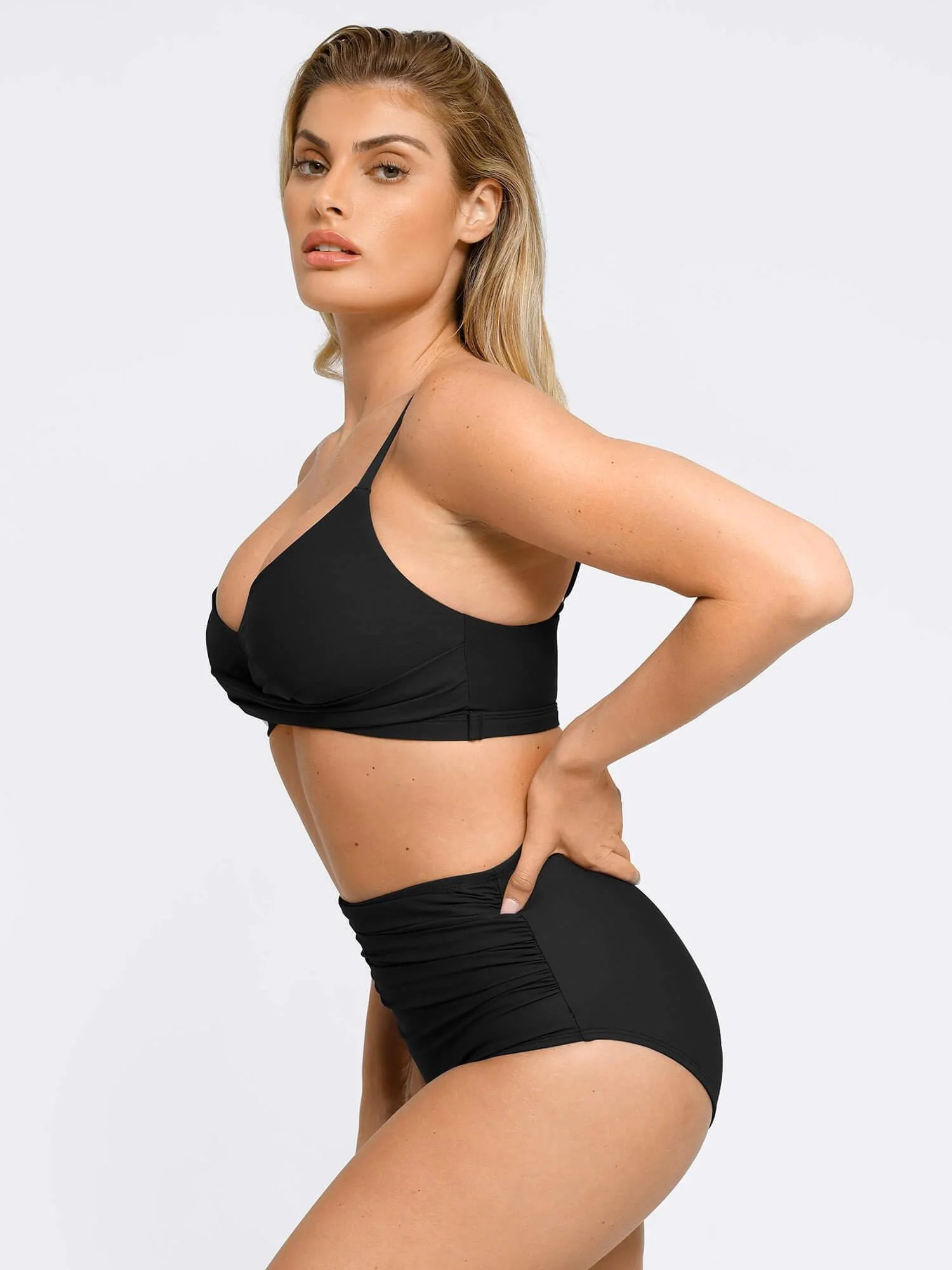 Shapewear Ruched Sculpting Bikini Top and Bottom Set - Image 14