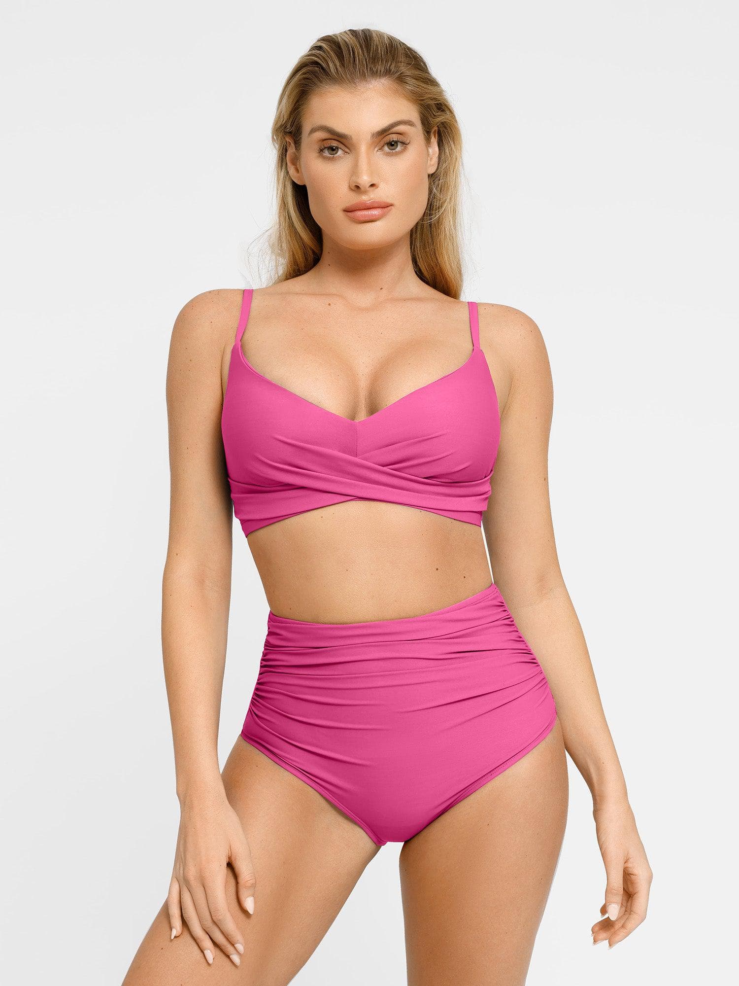 Shapewear Ruched Sculpting Bikini Top and Bottom Set - Image 18