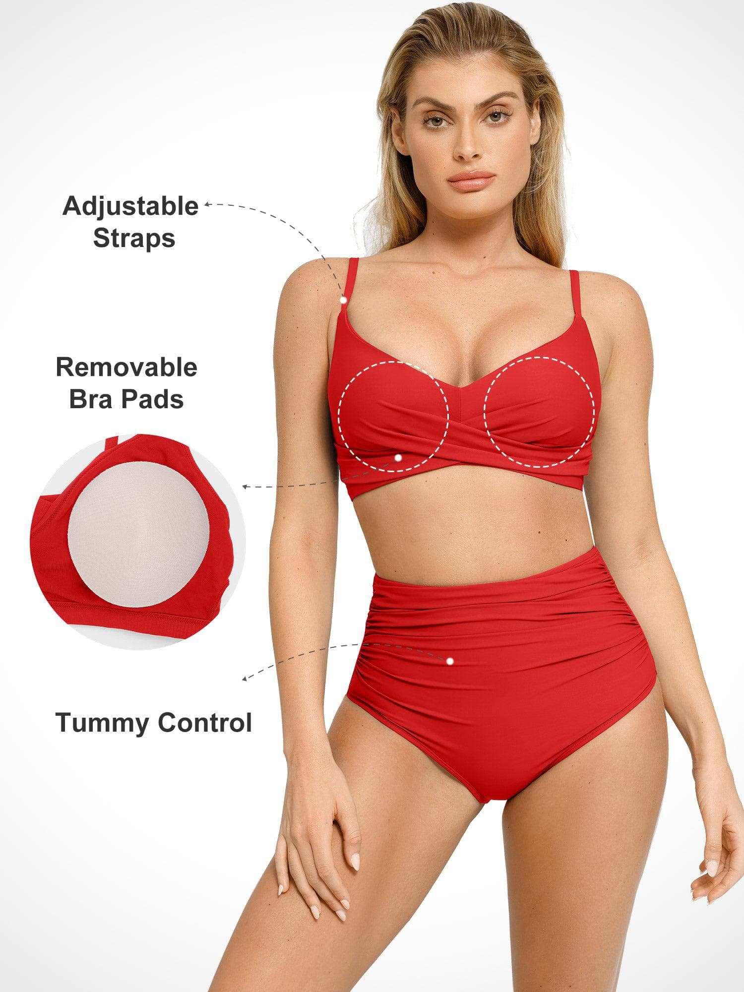 Shapewear Ruched Sculpting Bikini Top and Bottom Set - Image 27