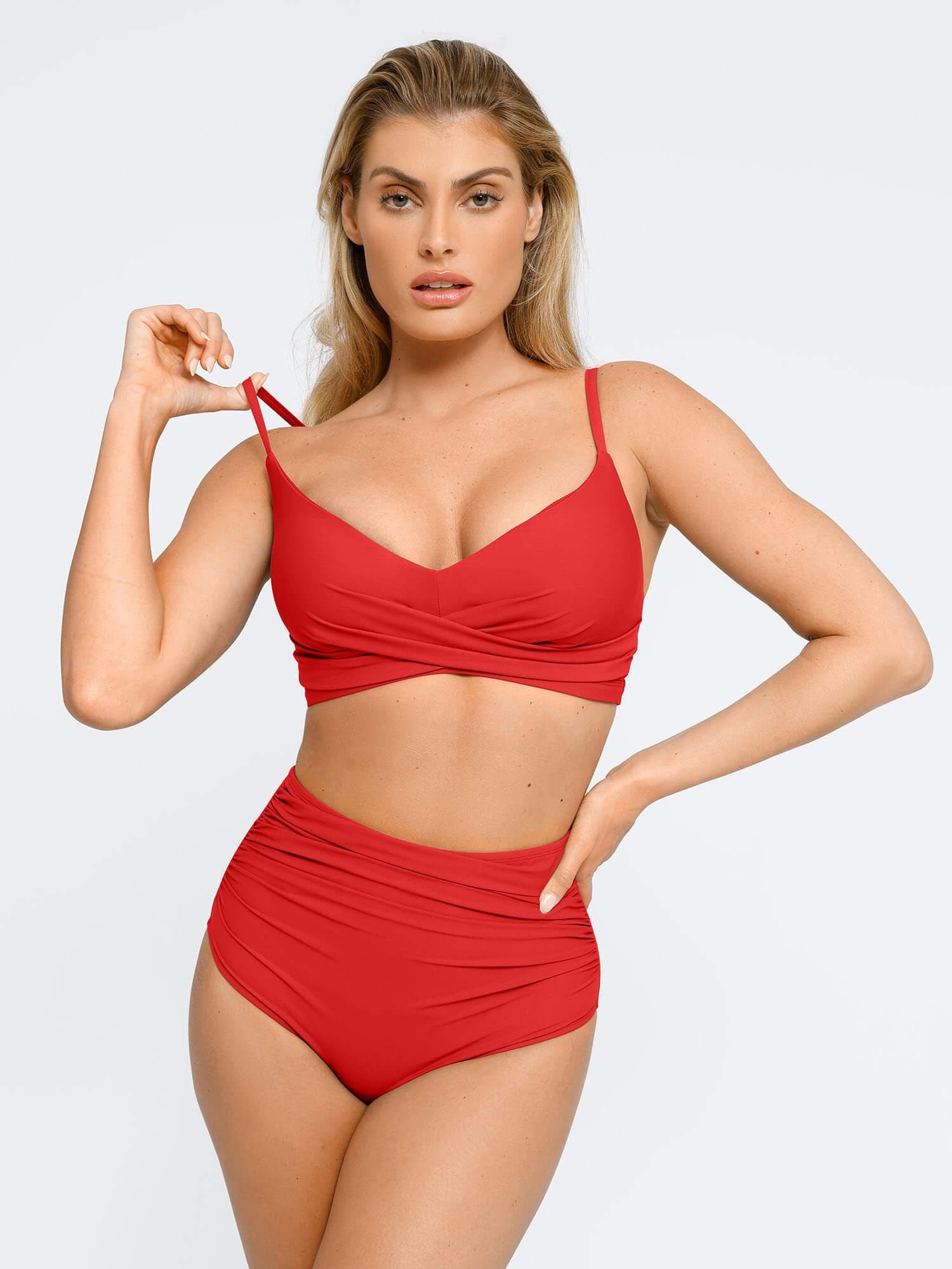 Shapewear Ruched Sculpting Bikini Top and Bottom Set - Image 30