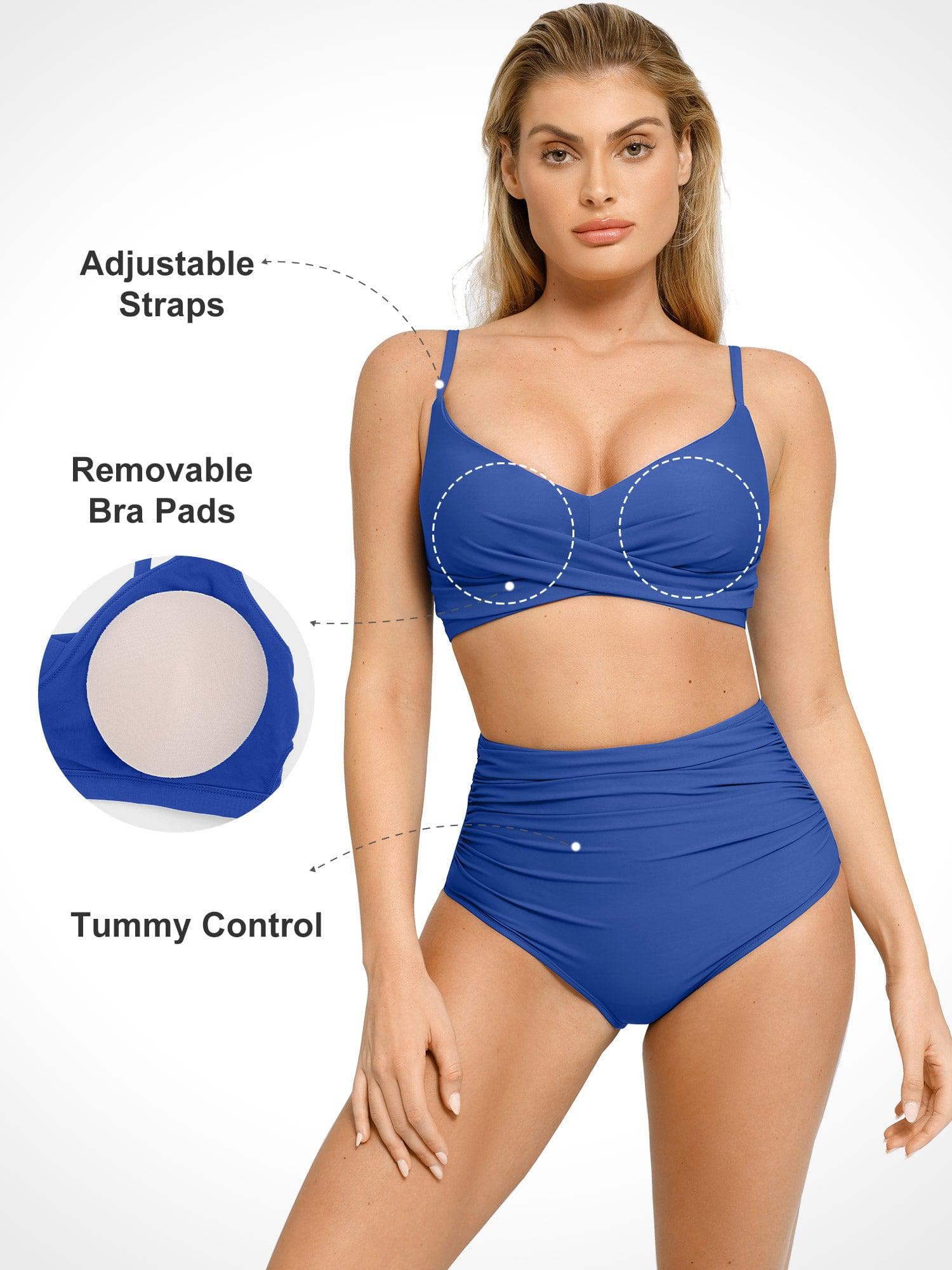 Shapewear Ruched Sculpting Bikini Top and Bottom Set - Image 4