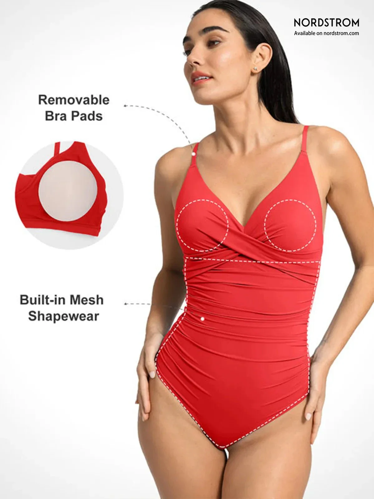 Shapewear Ruched Cross-Front Sculpting One-Piece Swimsuit - Image 31