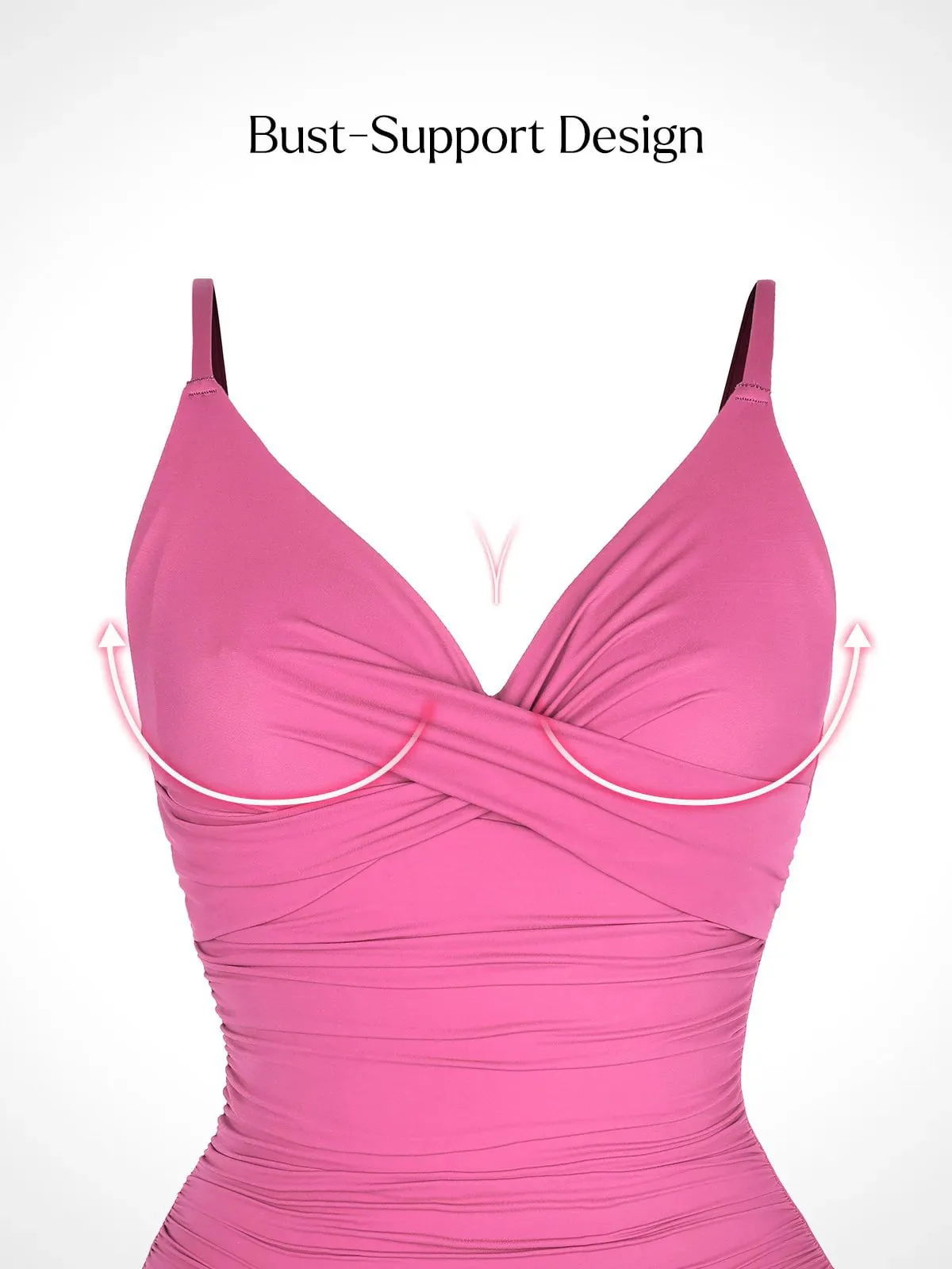 Shapewear Ruched Cross-Front Sculpting One-Piece Swimsuit - Image 53