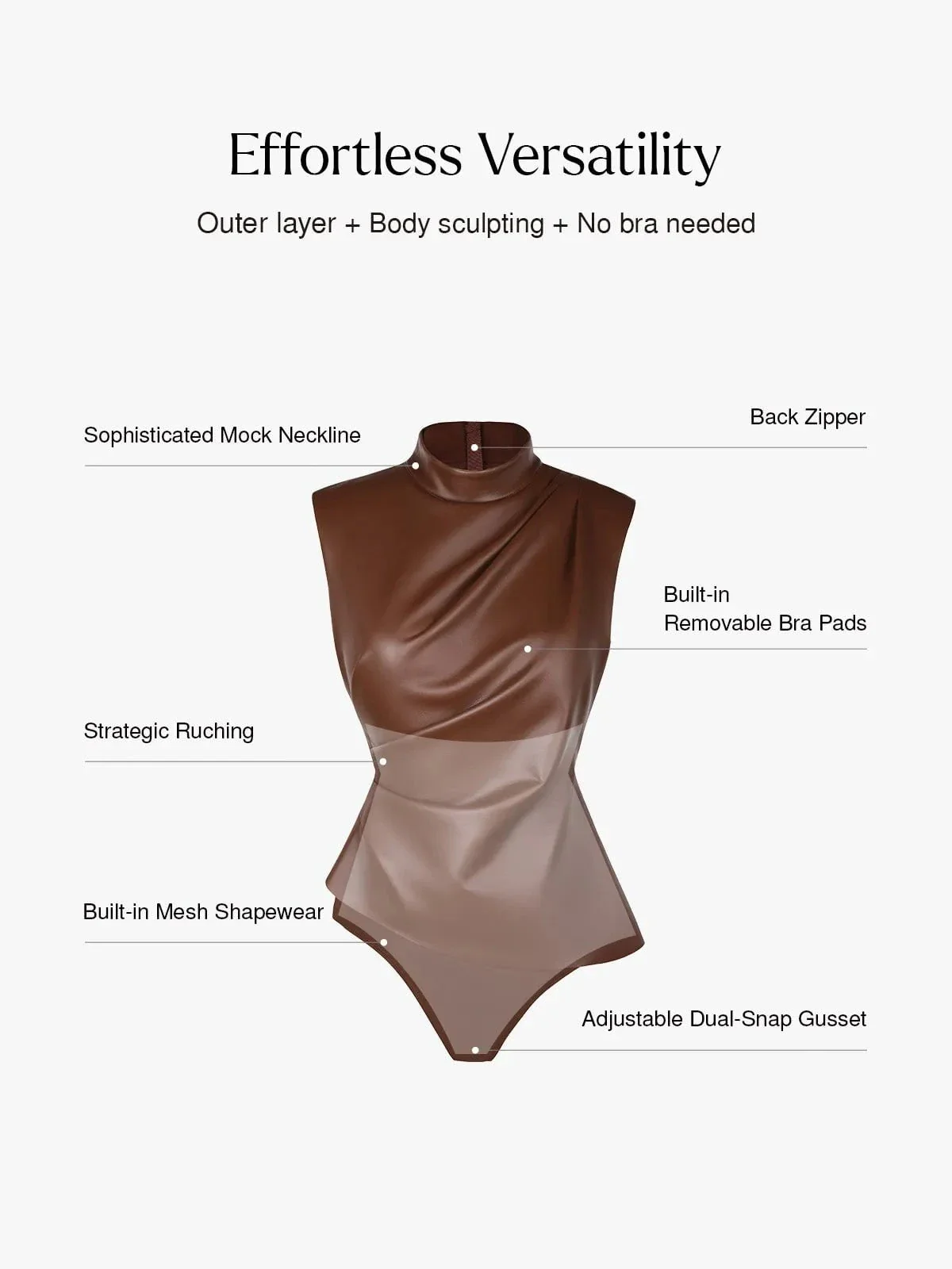 Sculpting 3-in-1 Faux Leather Bodysuit - Image 21