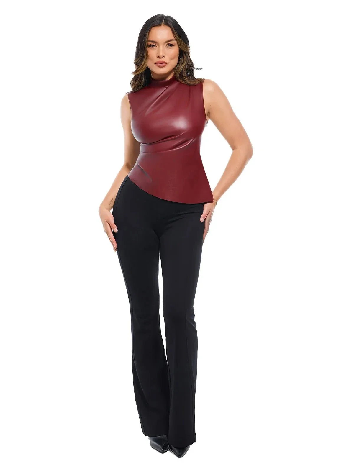 Sculpting 3-in-1 Faux Leather Bodysuit - Image 7