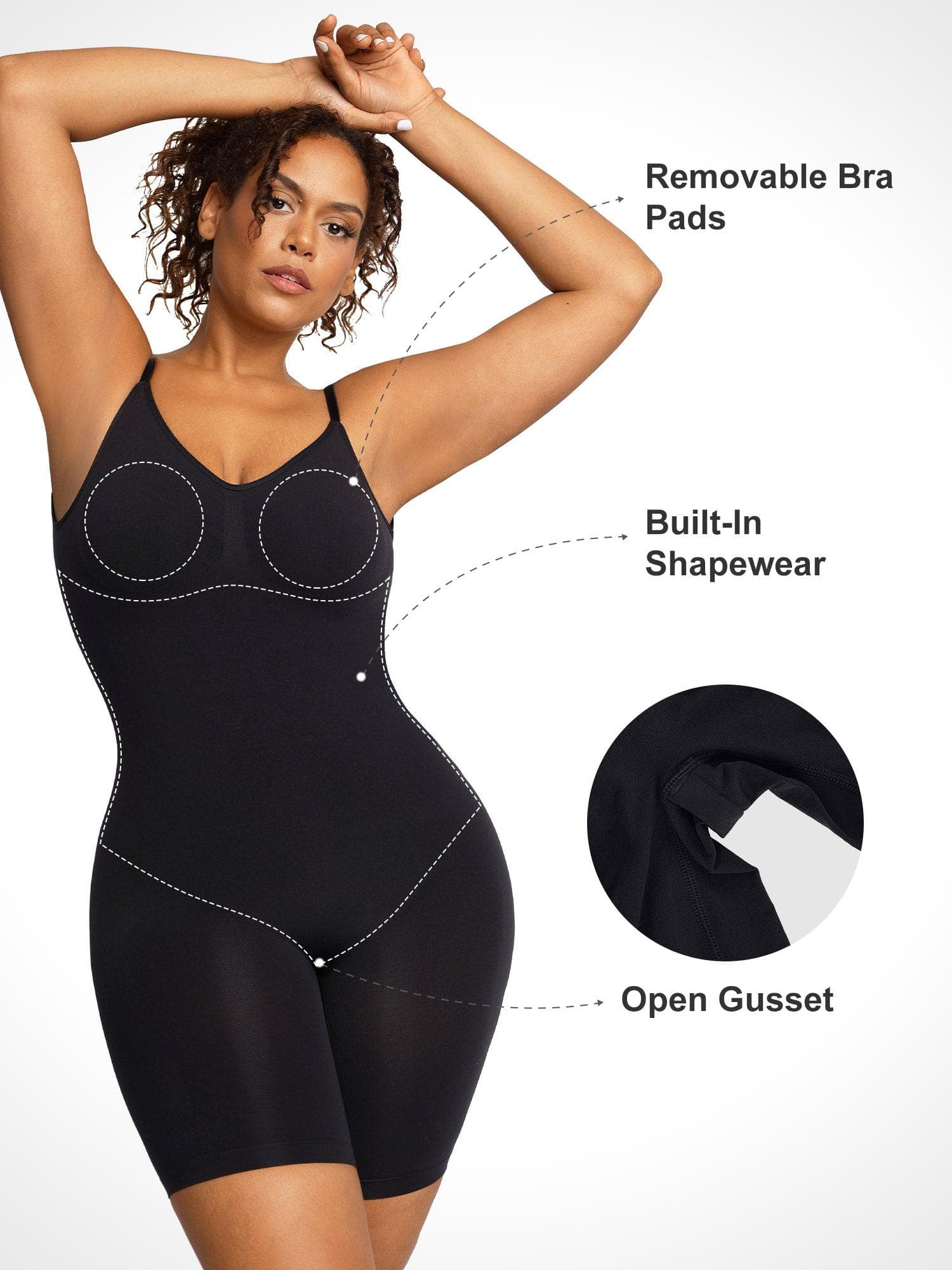 Shapewear Low Back Tummy Control Mid-Thigh Bodysuit - Image 5
