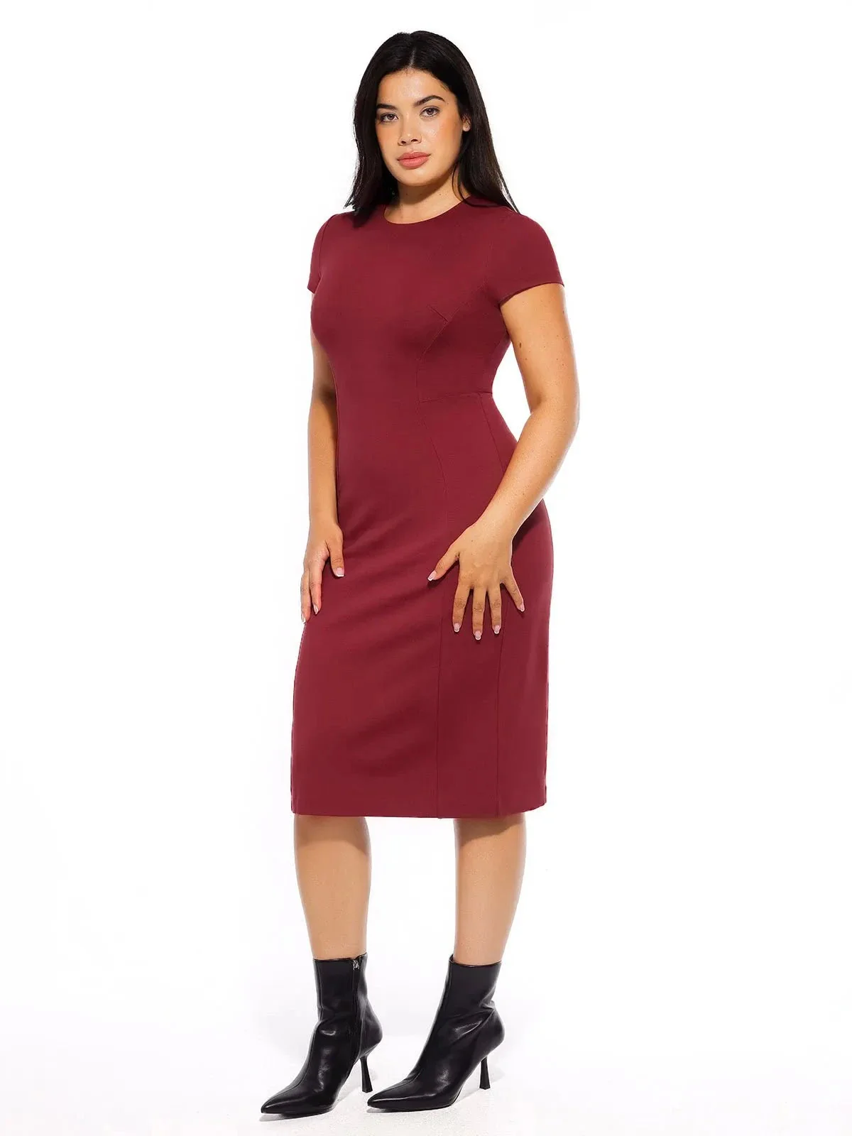 SculptWear Short Sleeve Fitted Sheath Dress - Image 10