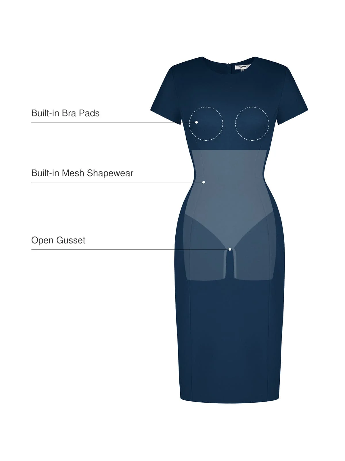 SculptWear Short Sleeve Fitted Sheath Dress - Image 12
