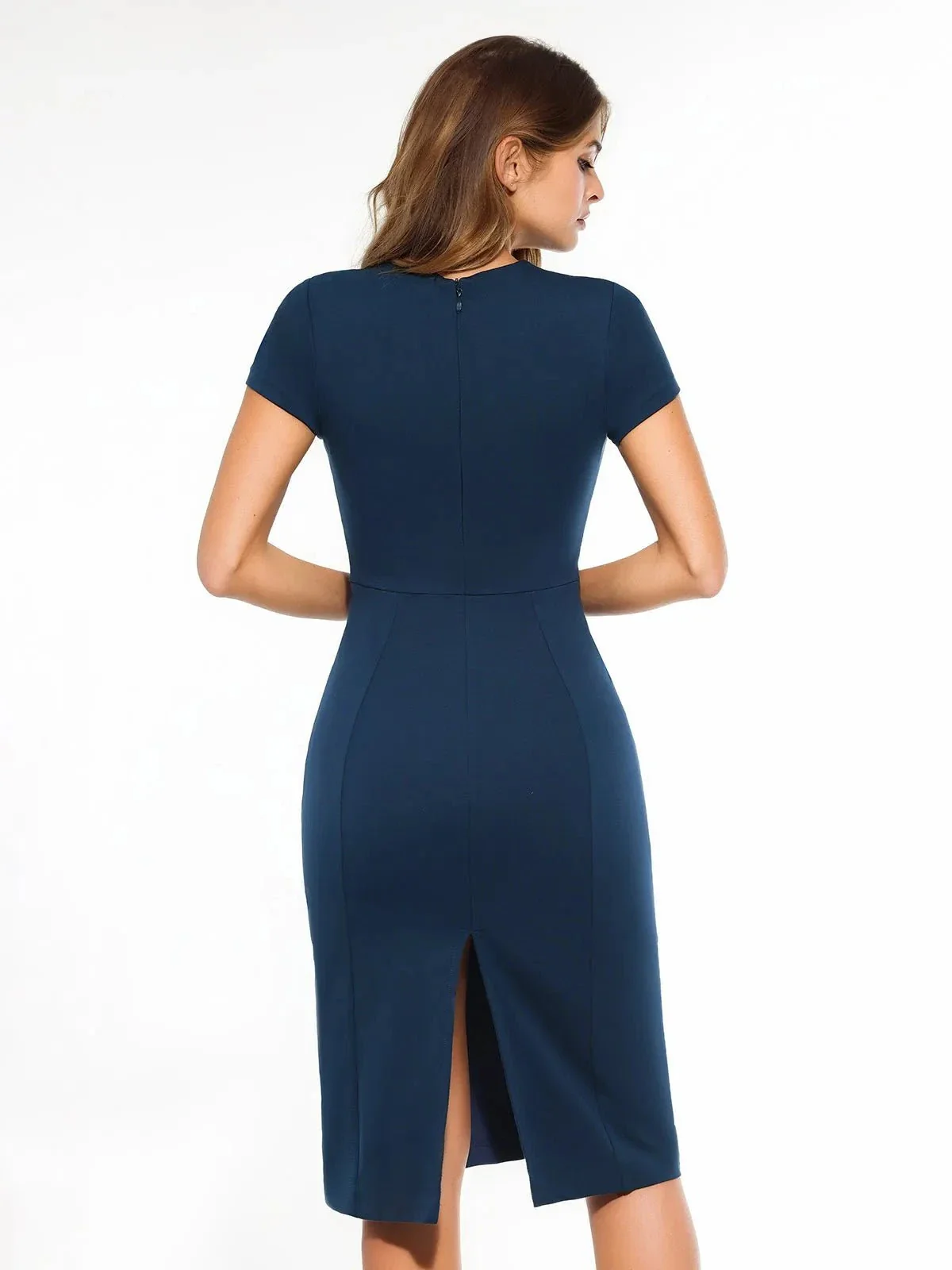 SculptWear Short Sleeve Fitted Sheath Dress - Image 14