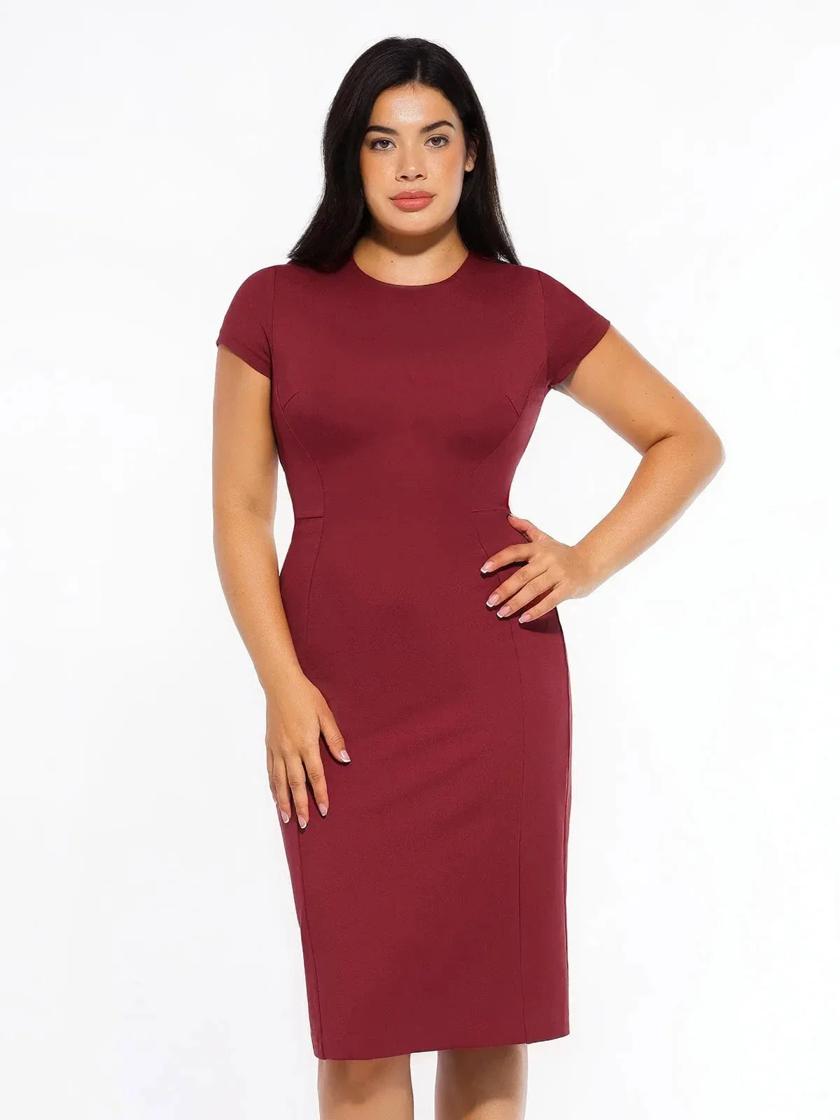 SculptWear Short Sleeve Fitted Sheath Dress - Image 2