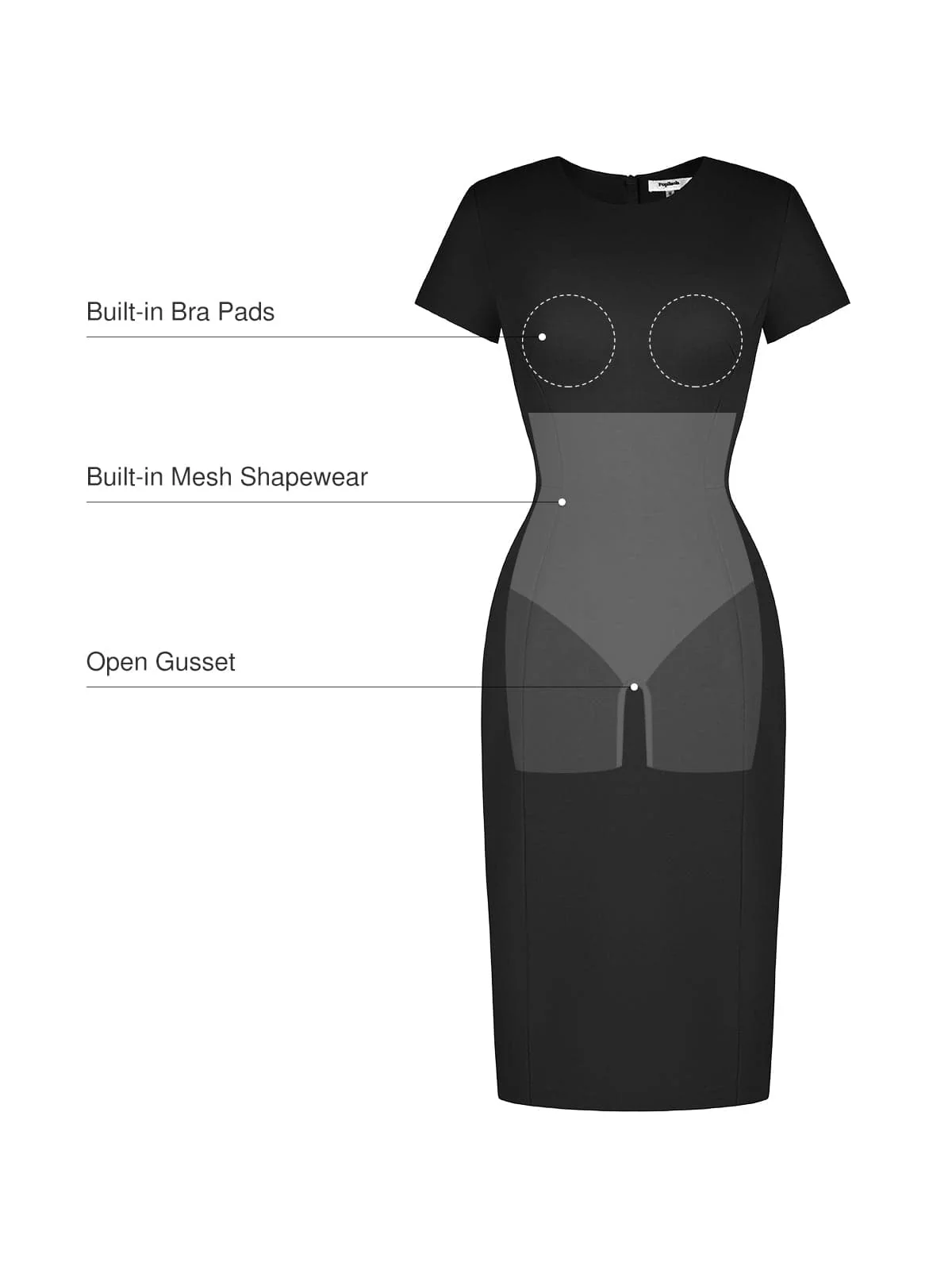 SculptWear Short Sleeve Fitted Sheath Dress - Image 20