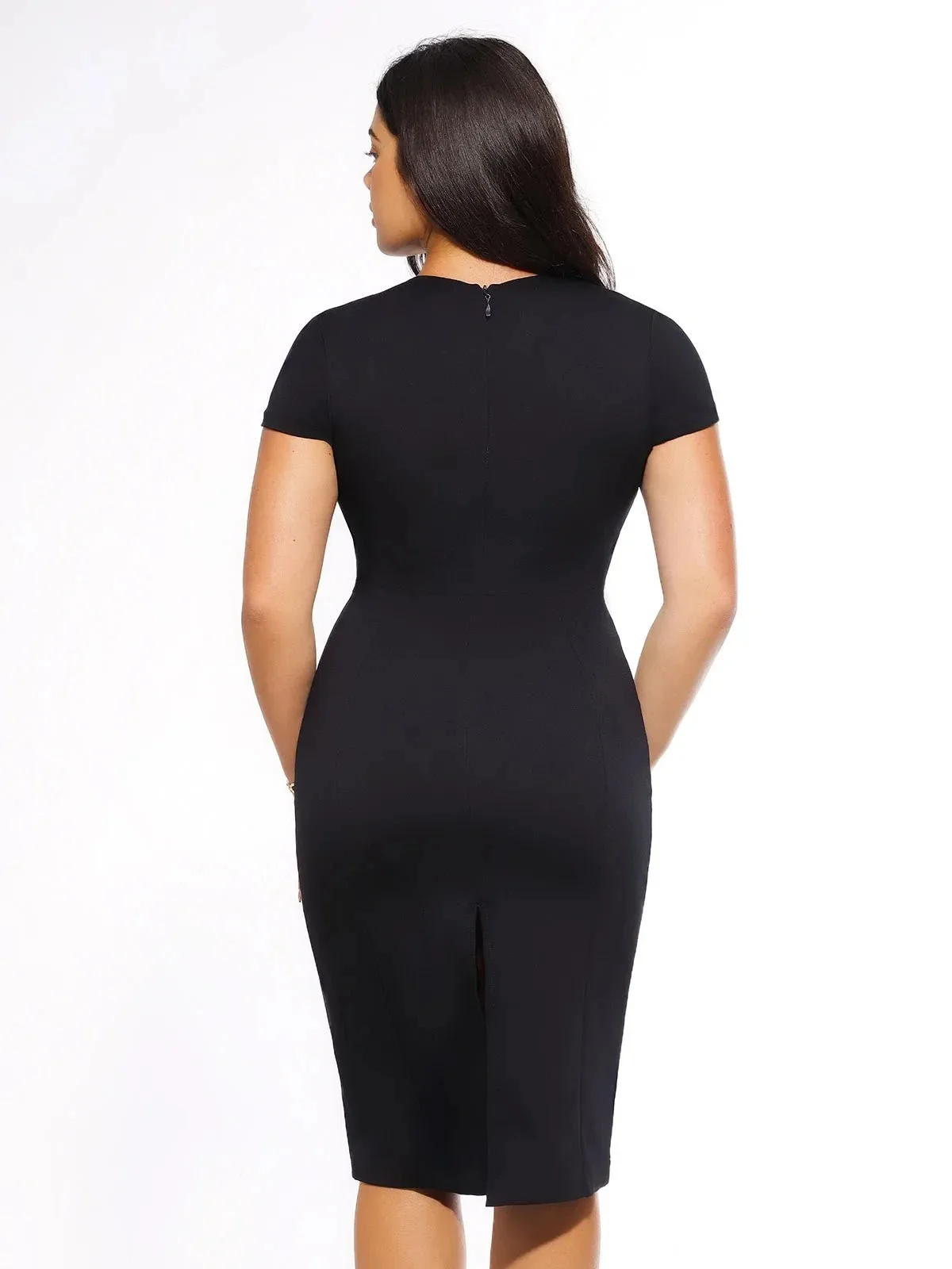 SculptWear Short Sleeve Fitted Sheath Dress - Image 21
