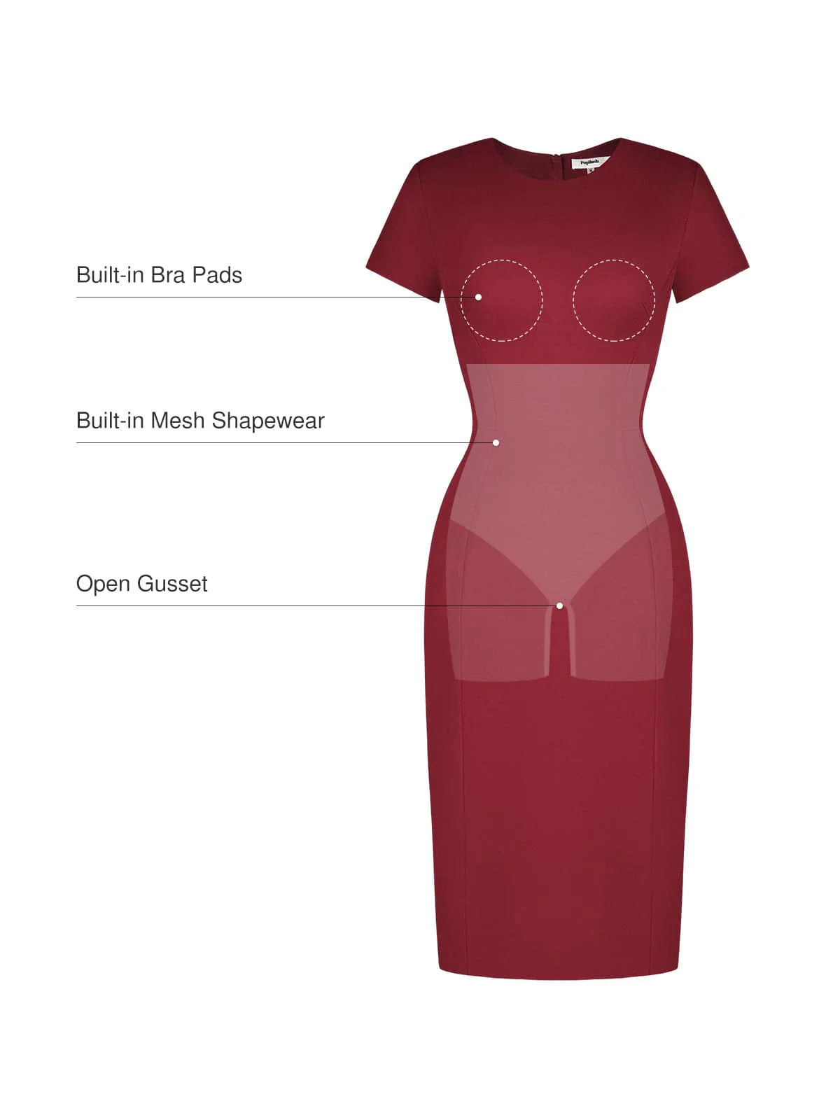 SculptWear Short Sleeve Fitted Sheath Dress - Image 3
