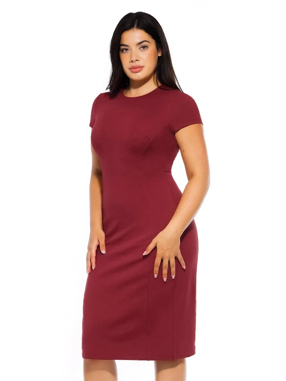 SculptWear Short Sleeve Fitted Sheath Dress - Image 7