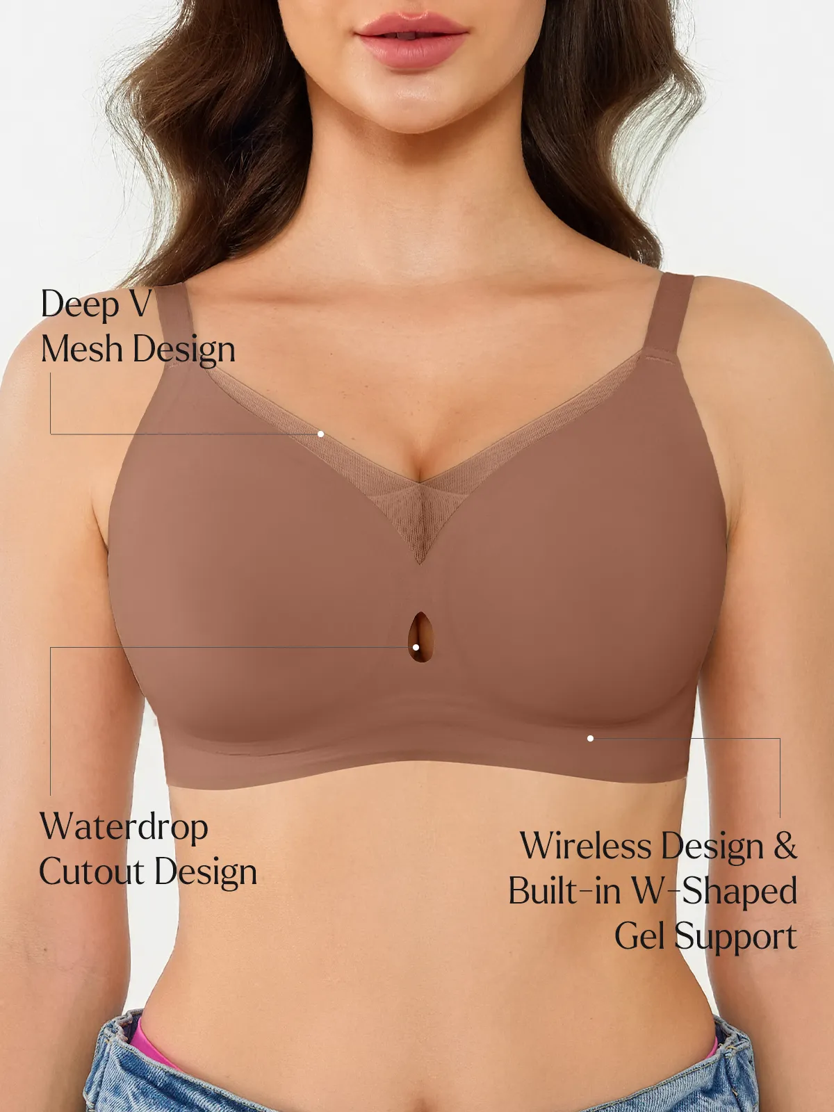 Seamless Breathable Contour Plunge Bra - Image 33